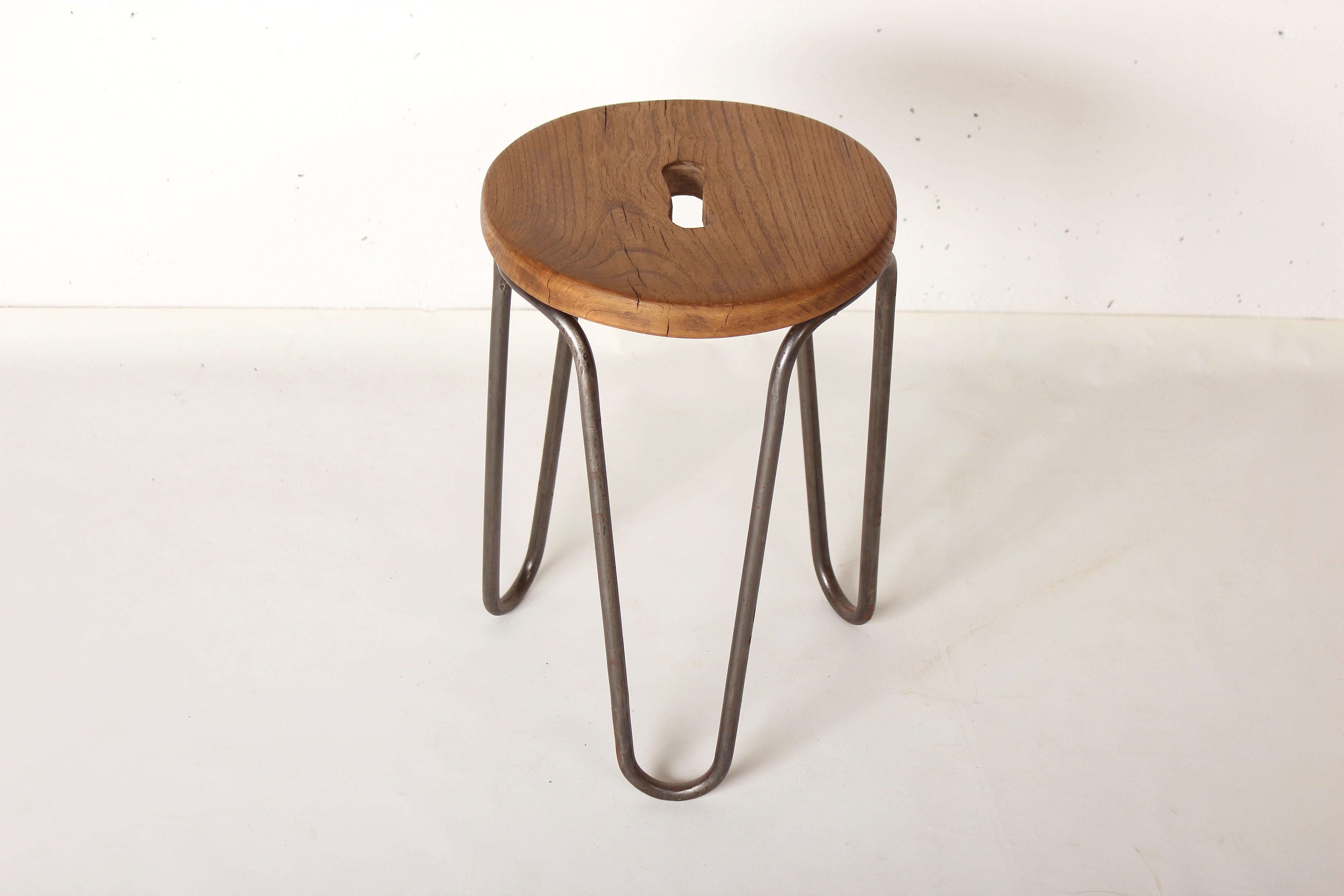 Mid-Century Modern Stool by Cesar Janello for Raoul Guys Aa Éditions, 1947