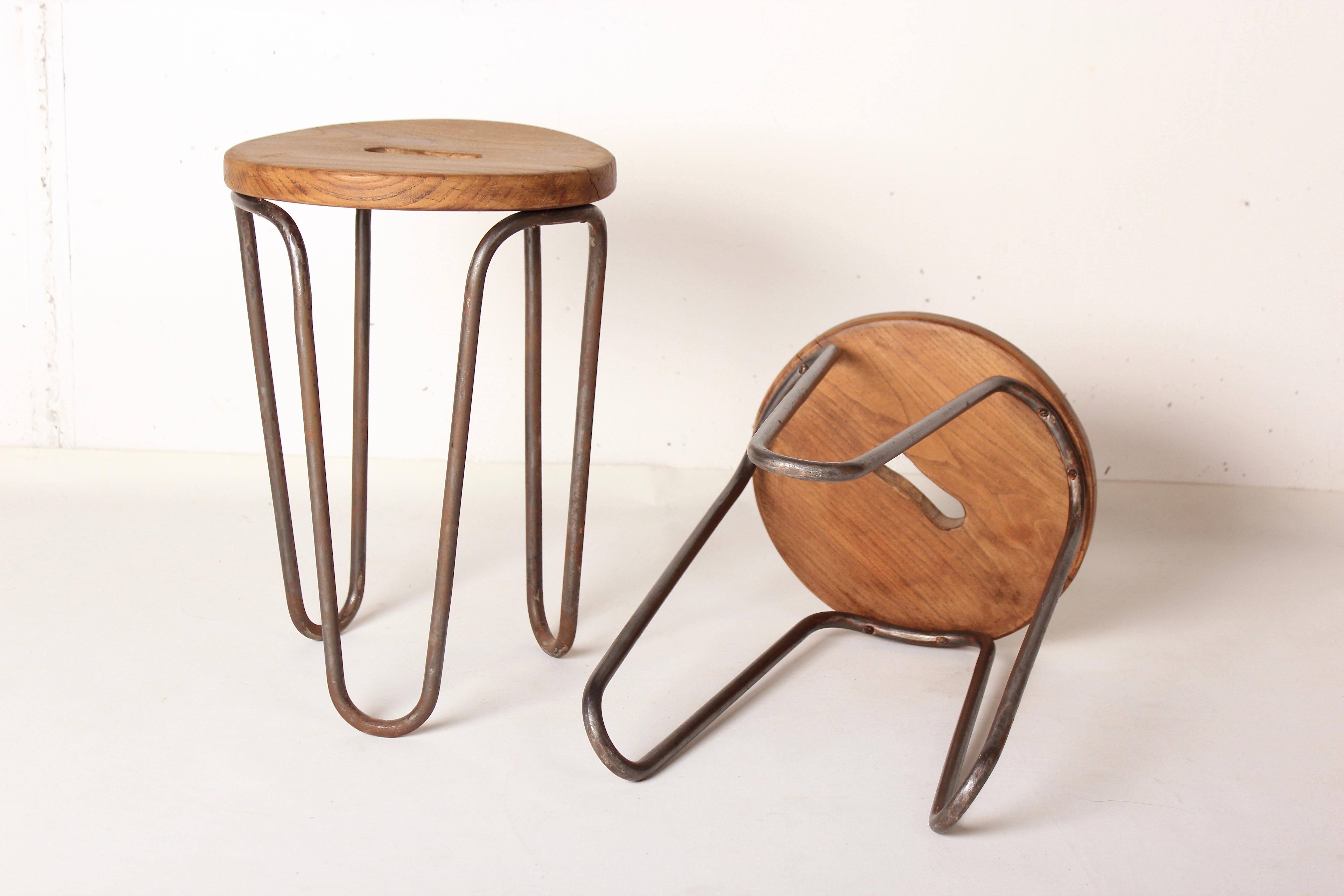 Acier Tabouret de Cesar Janello pour Raoul Guys Aa Éditions, 1947