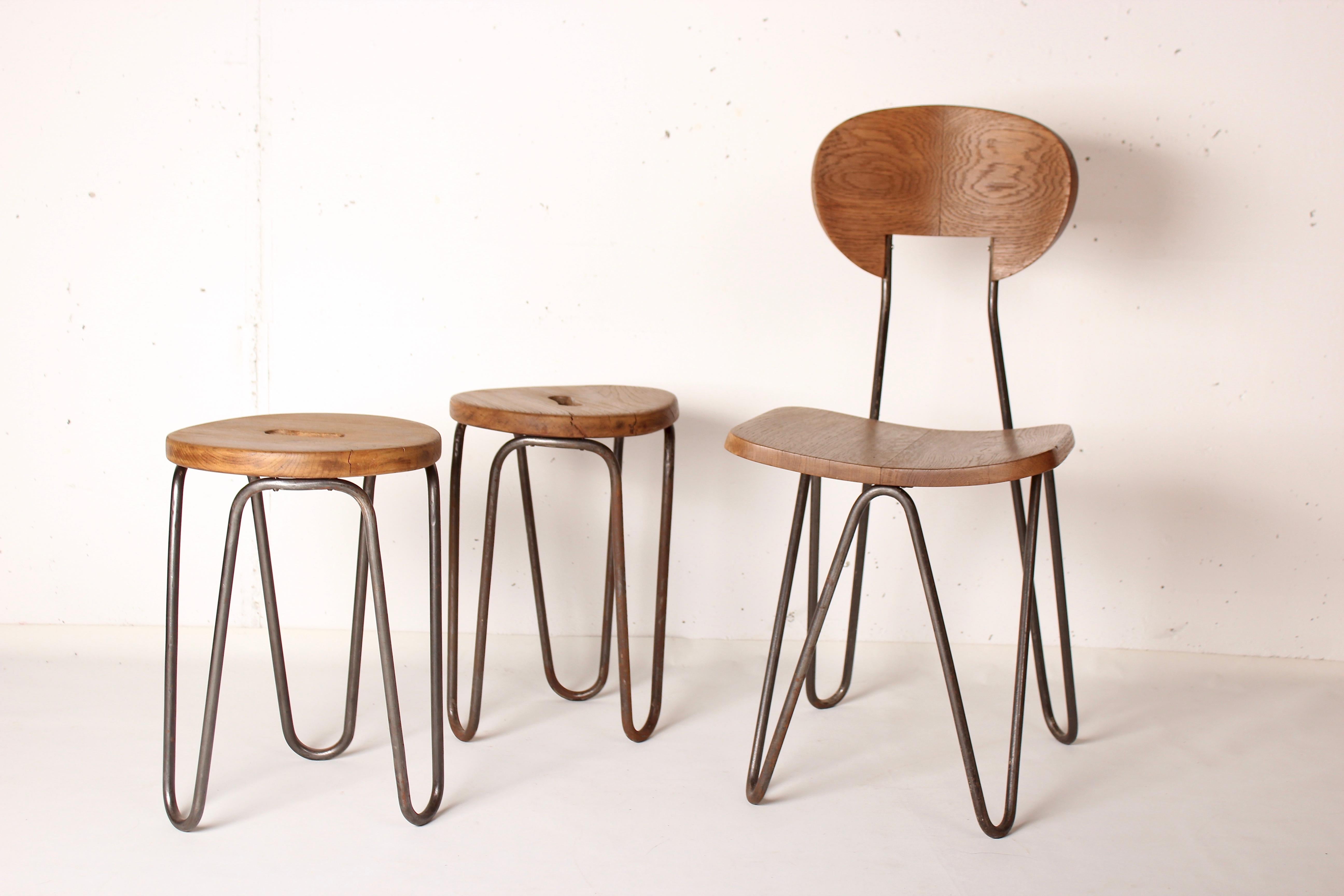 Tabouret de Cesar Janello pour Raoul Guys Aa Éditions, 1947 2