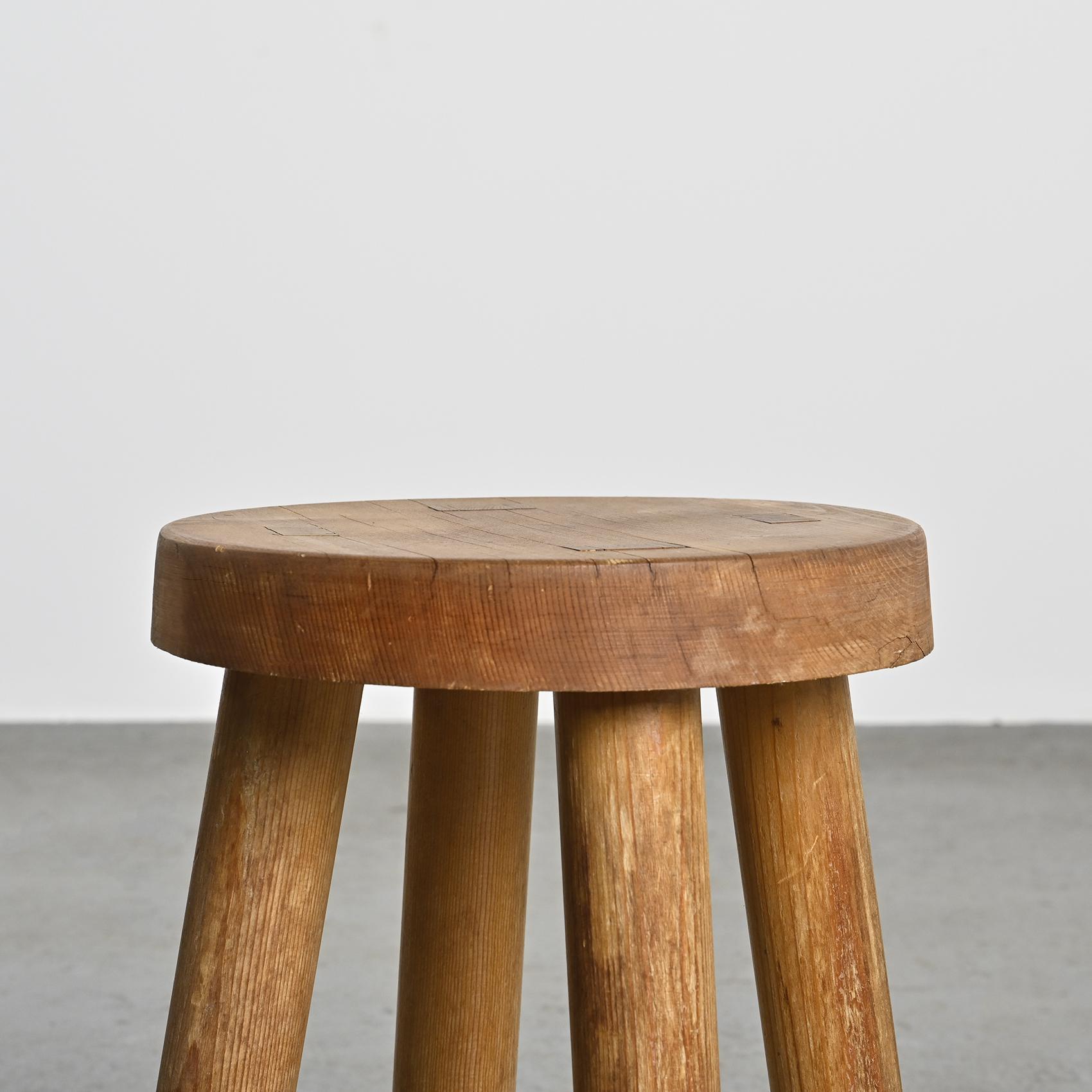 Mid-Century Modern Stool by Charlotte Perriand for les Arcs 1600, circa 1965 For Sale