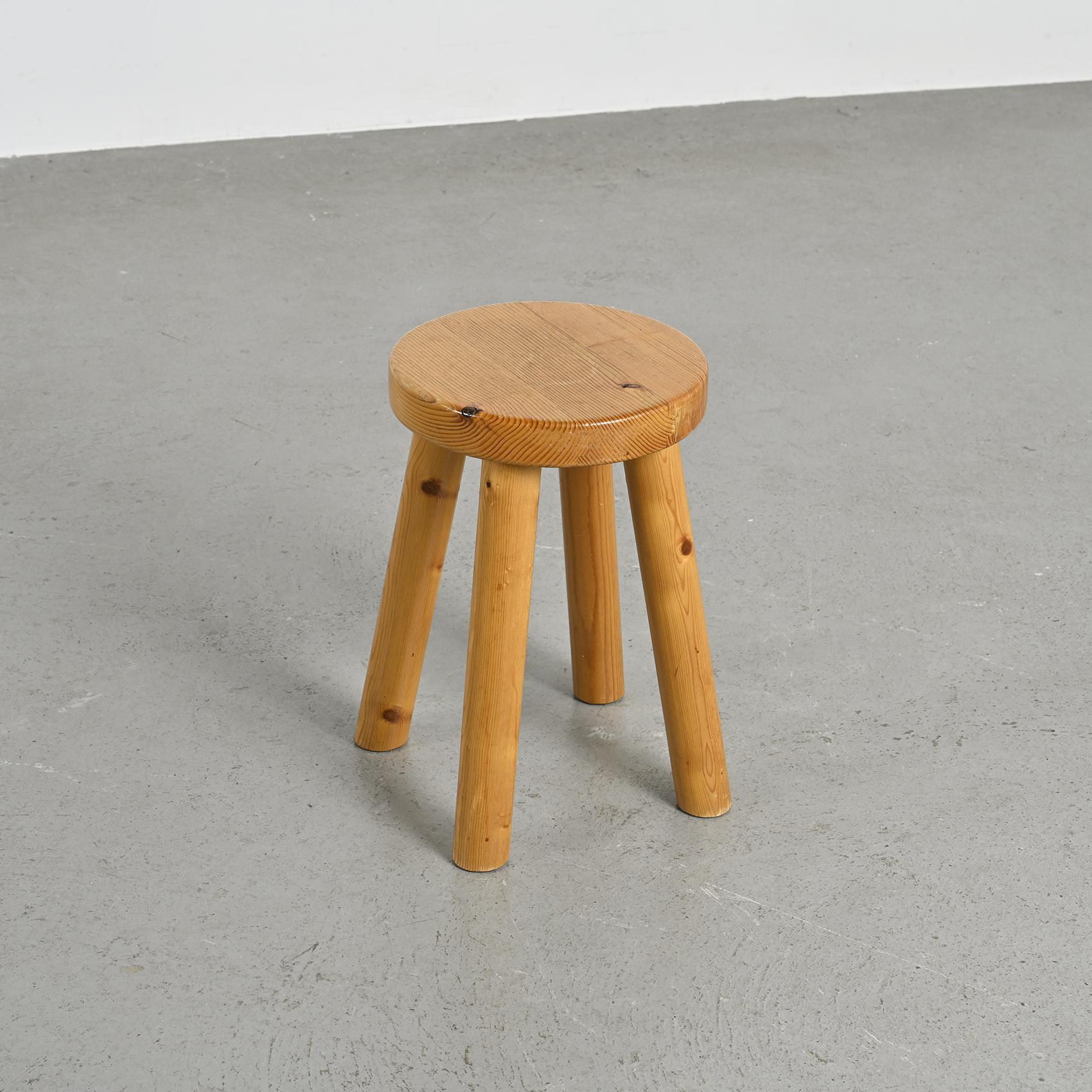 French Stool by Charlotte Perriand for les Arcs 1600, circa 1965 For Sale