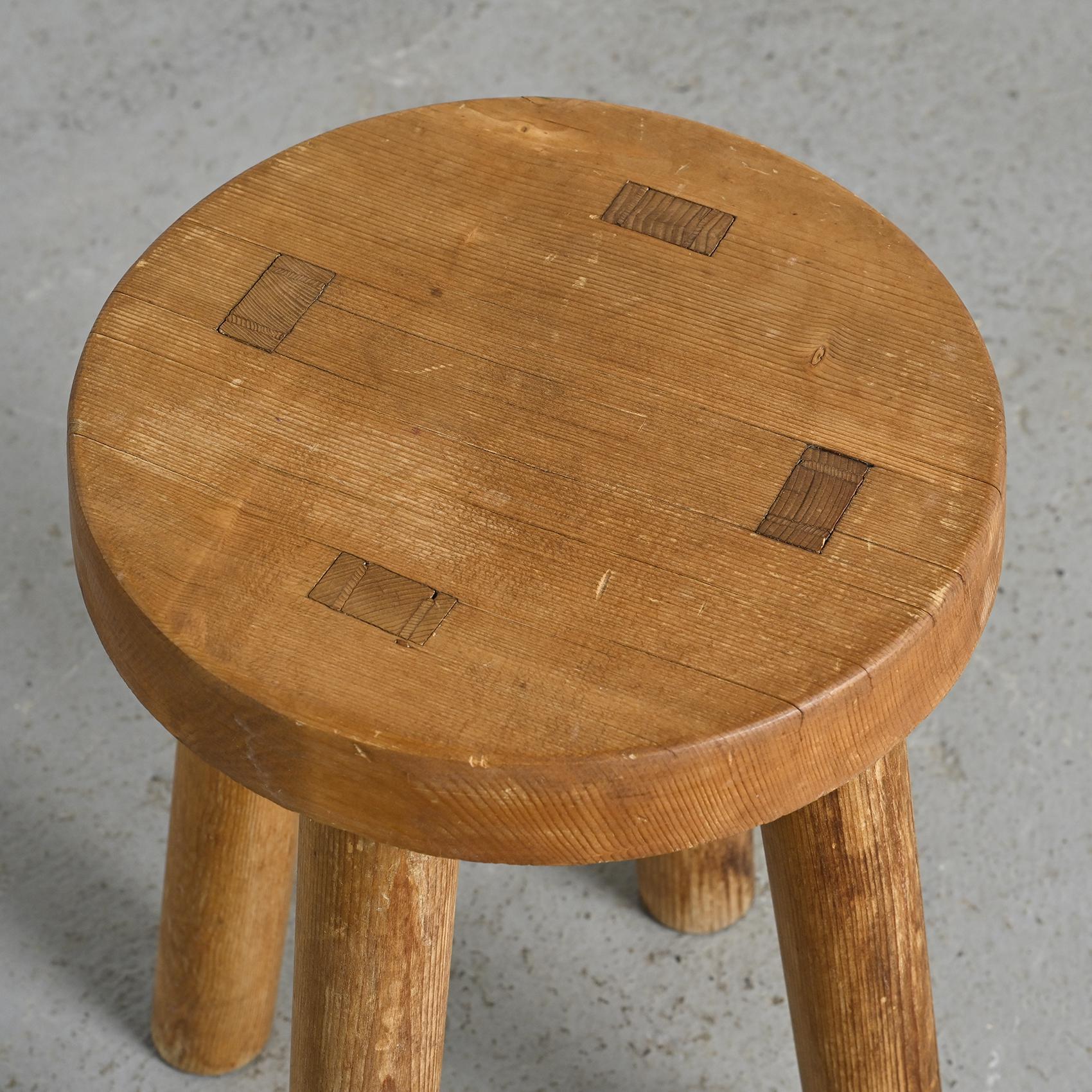 French Stool by Charlotte Perriand for les Arcs 1600, circa 1965 For Sale