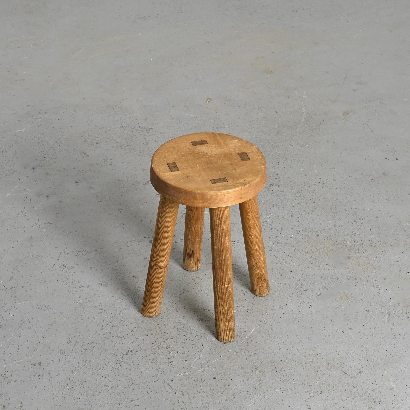 Pine Stool by Charlotte Perriand for les Arcs 1600, circa 1965 For Sale