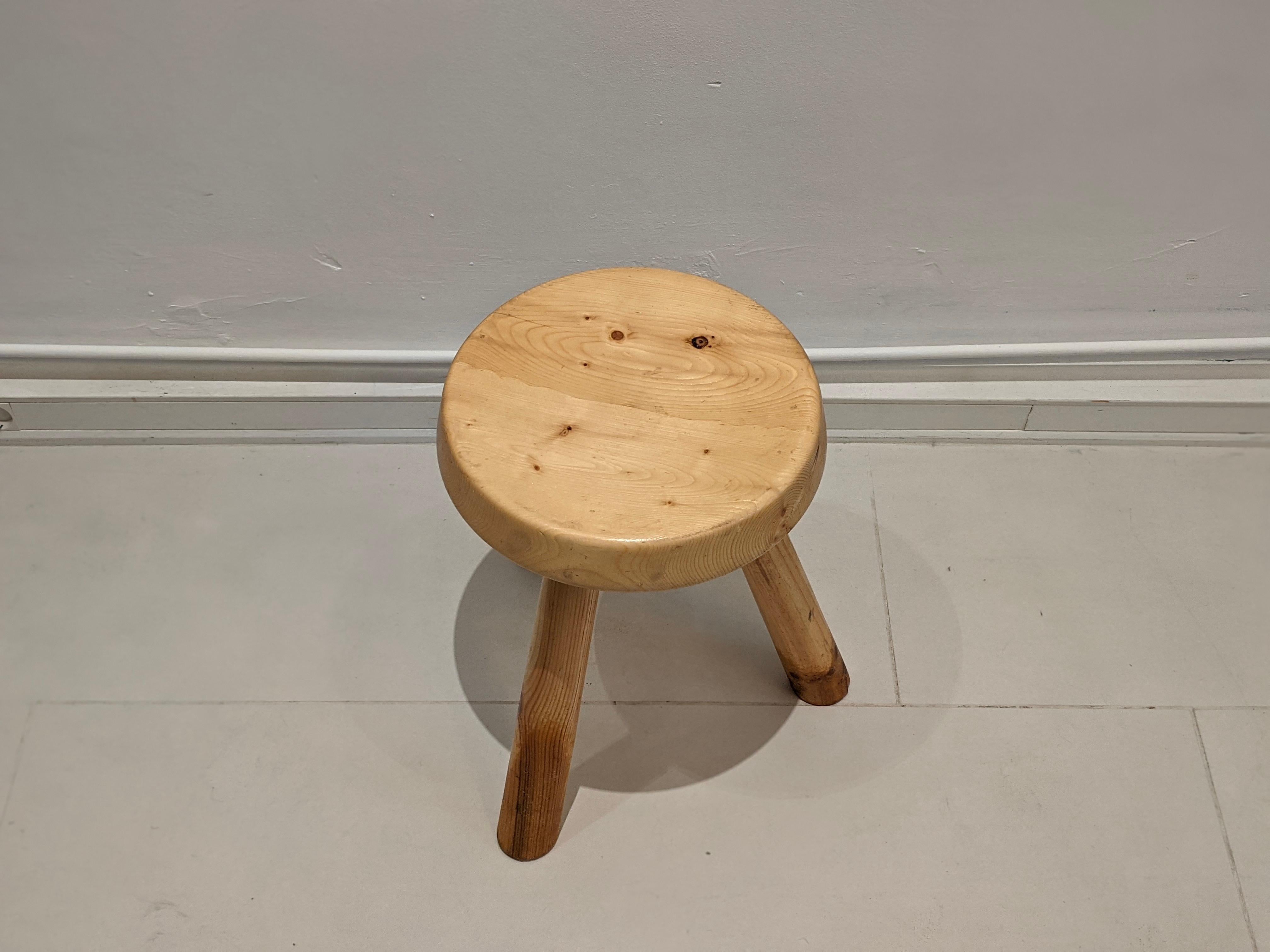 Mid-Century Modern Stool by Charlotte Perriand for Les Arcs For Sale