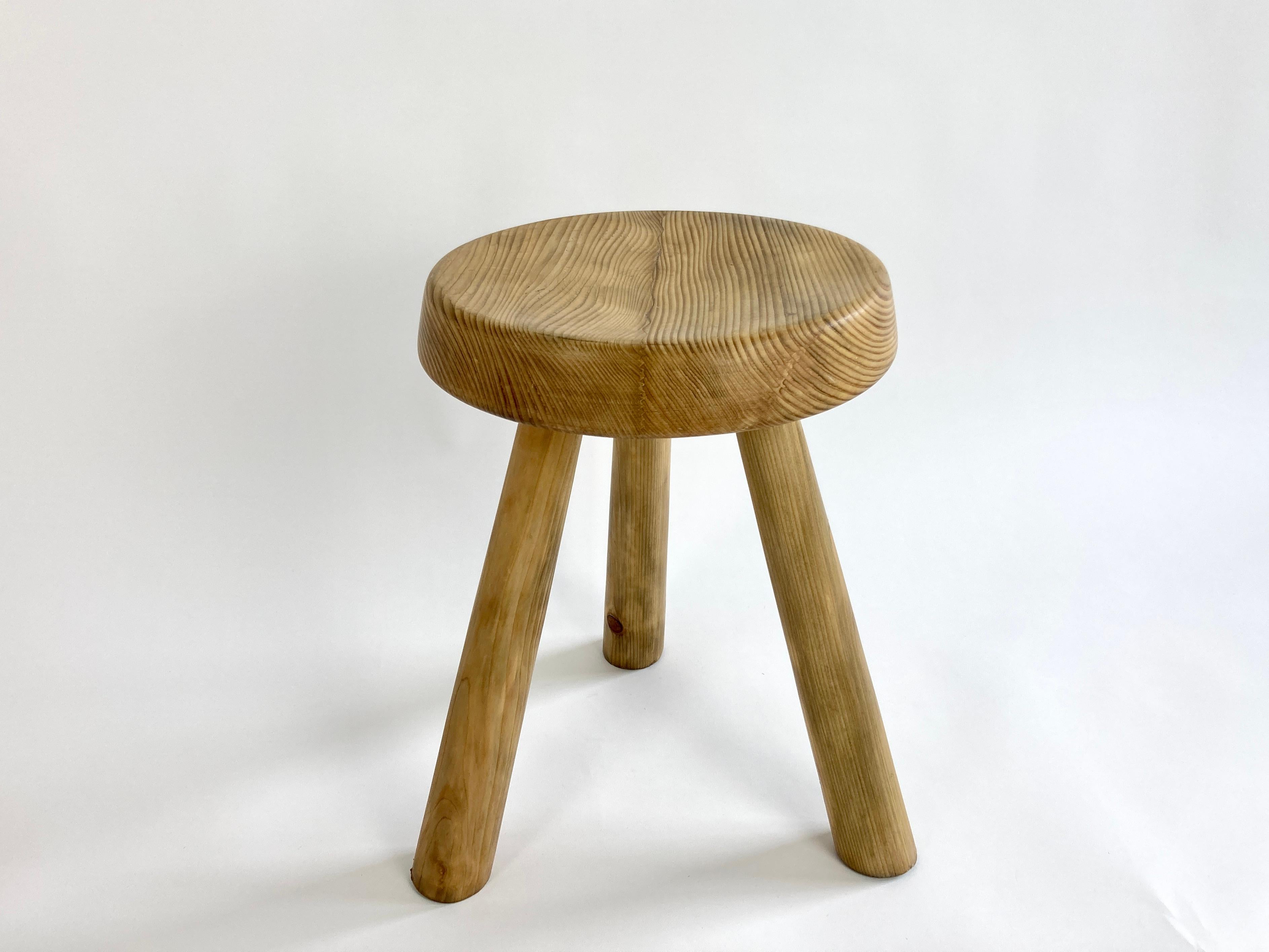 Pine Stool by Charlotte Perriand for Les Arcs, France, 1960s