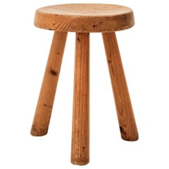Stool by Charlotte Perriand, Les Arcs, Larch Wood, circa 1960, France