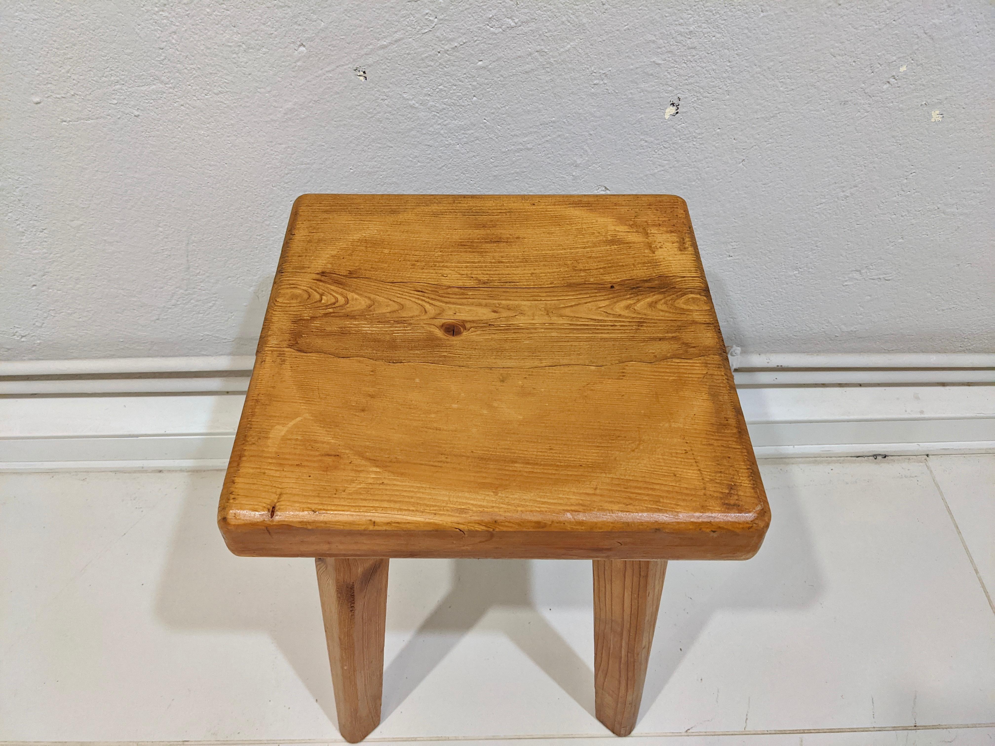 Stool by Christian Durupt for Méribel station. 4 feet. 1960's. Very good condition.
 