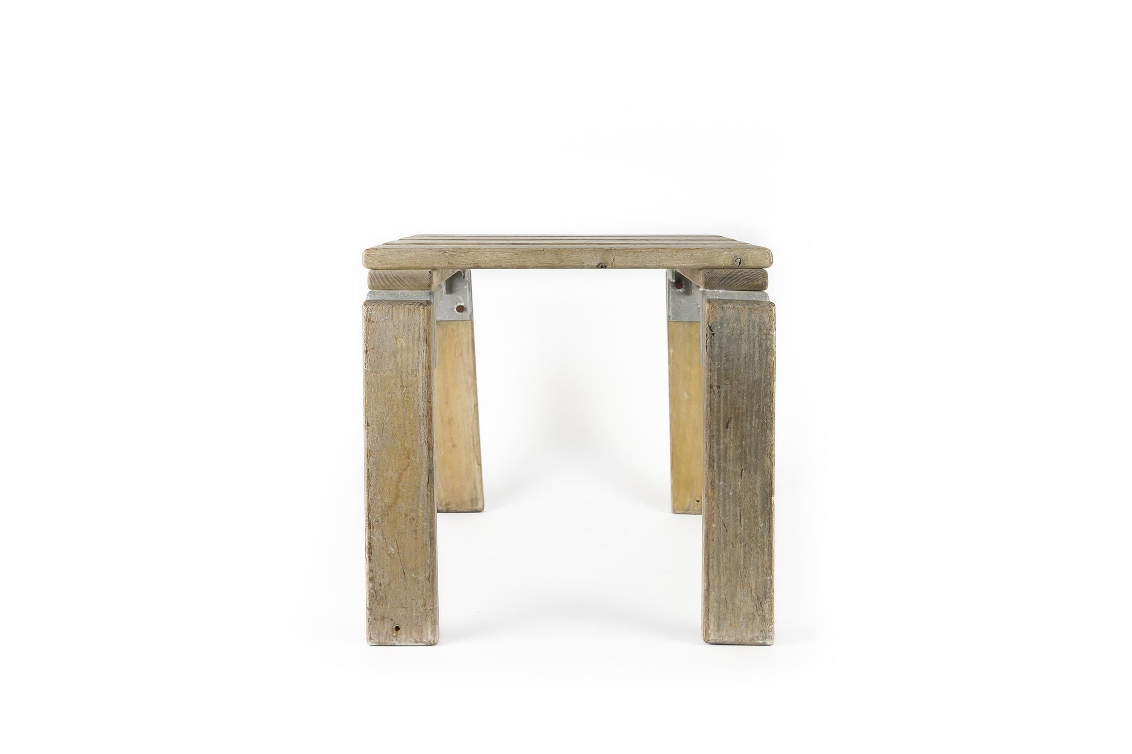 Aluminum Stool by Georges Candilis and Anja Blomstedt, Sentou 1960s For Sale