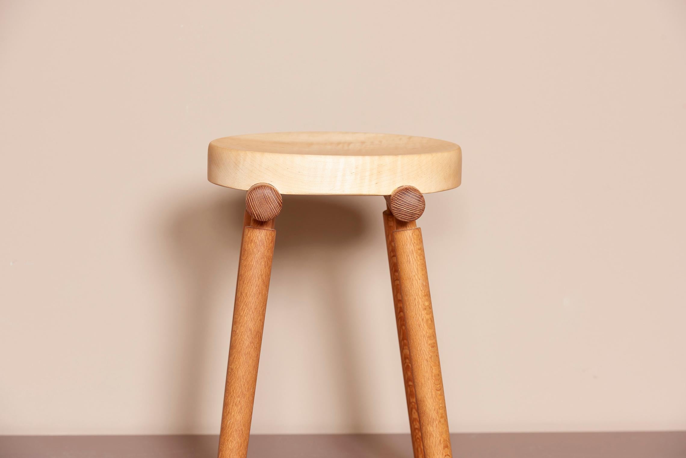 Contemporary Stool by Ohio Craftsmen Michael Rozell, USA, 2020 For Sale