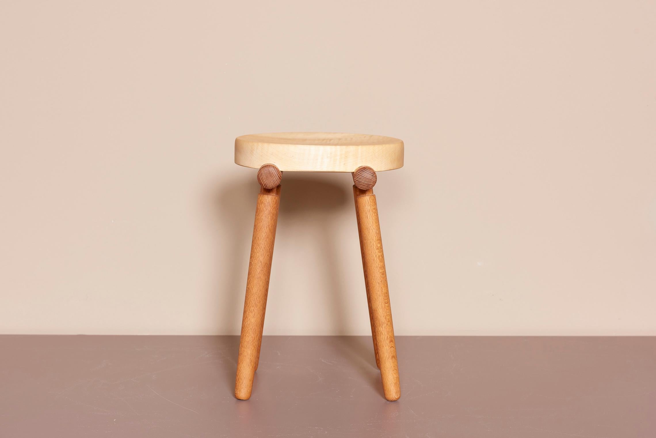 Wood Stool by Ohio Craftsmen Michael Rozell, USA, 2020 For Sale
