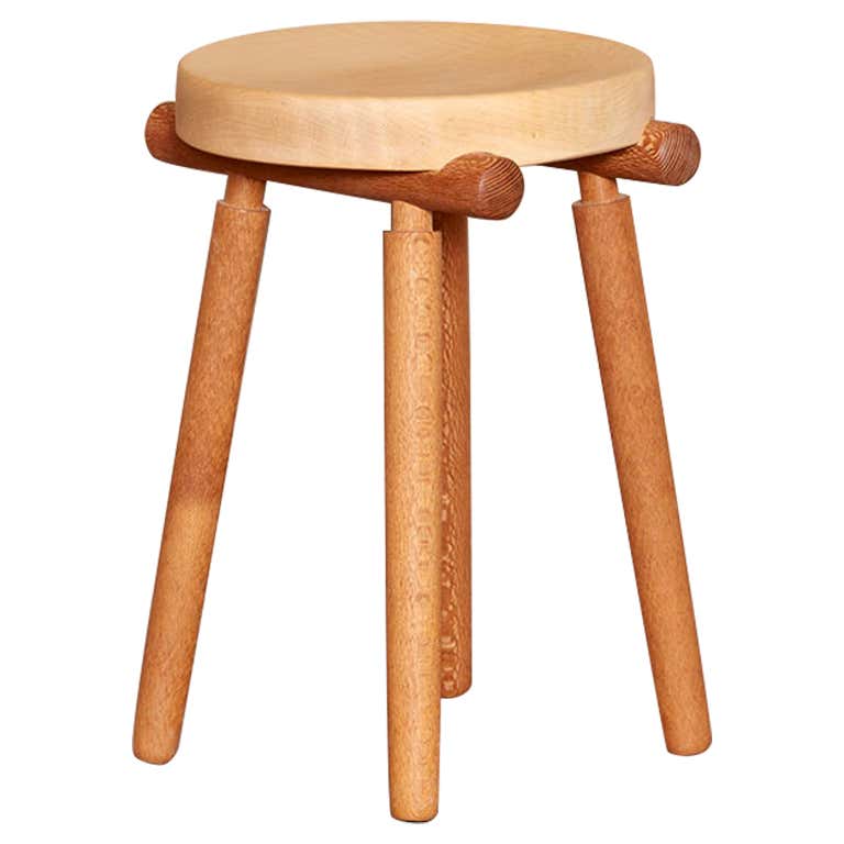 Customizable Tractor Stool in Carved, Solid Wood by Craig Bassam For ...