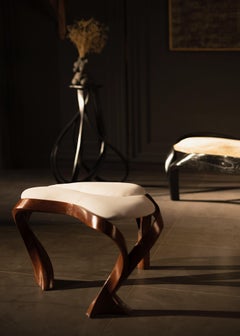 Stool by Raka Studio in Bent Ash Wood