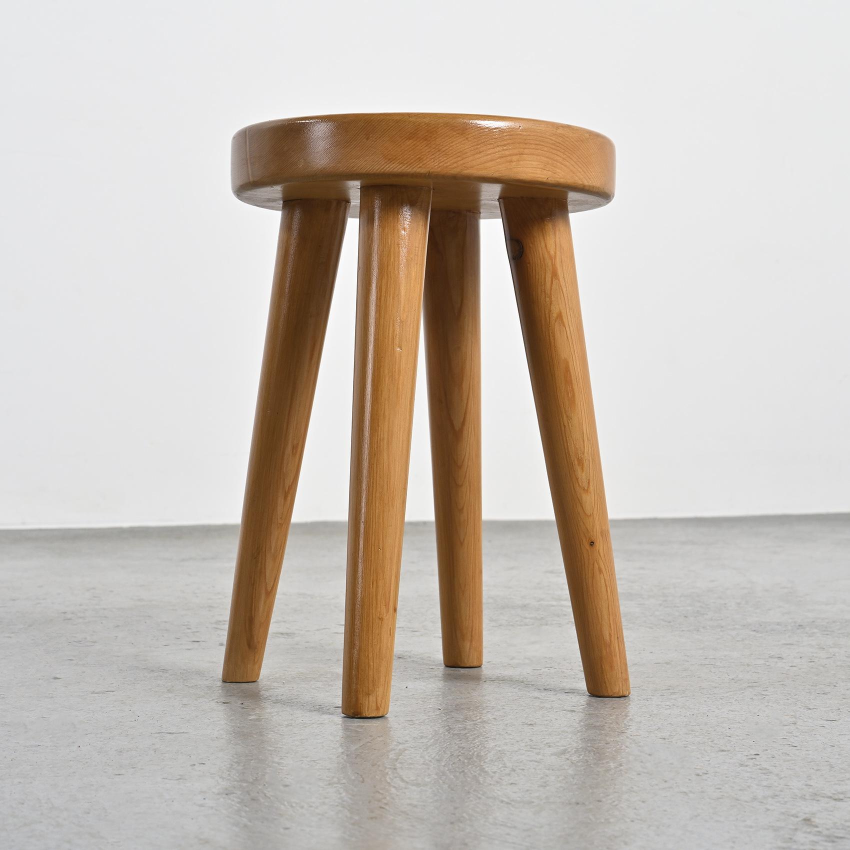 Mid-Century Modern Stool by René Martin, Méribel circa 1965 For Sale