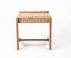 Stool, Cantilever, Danish Cord, Mid Century-Style, Hardwood, Woven, Hardwood