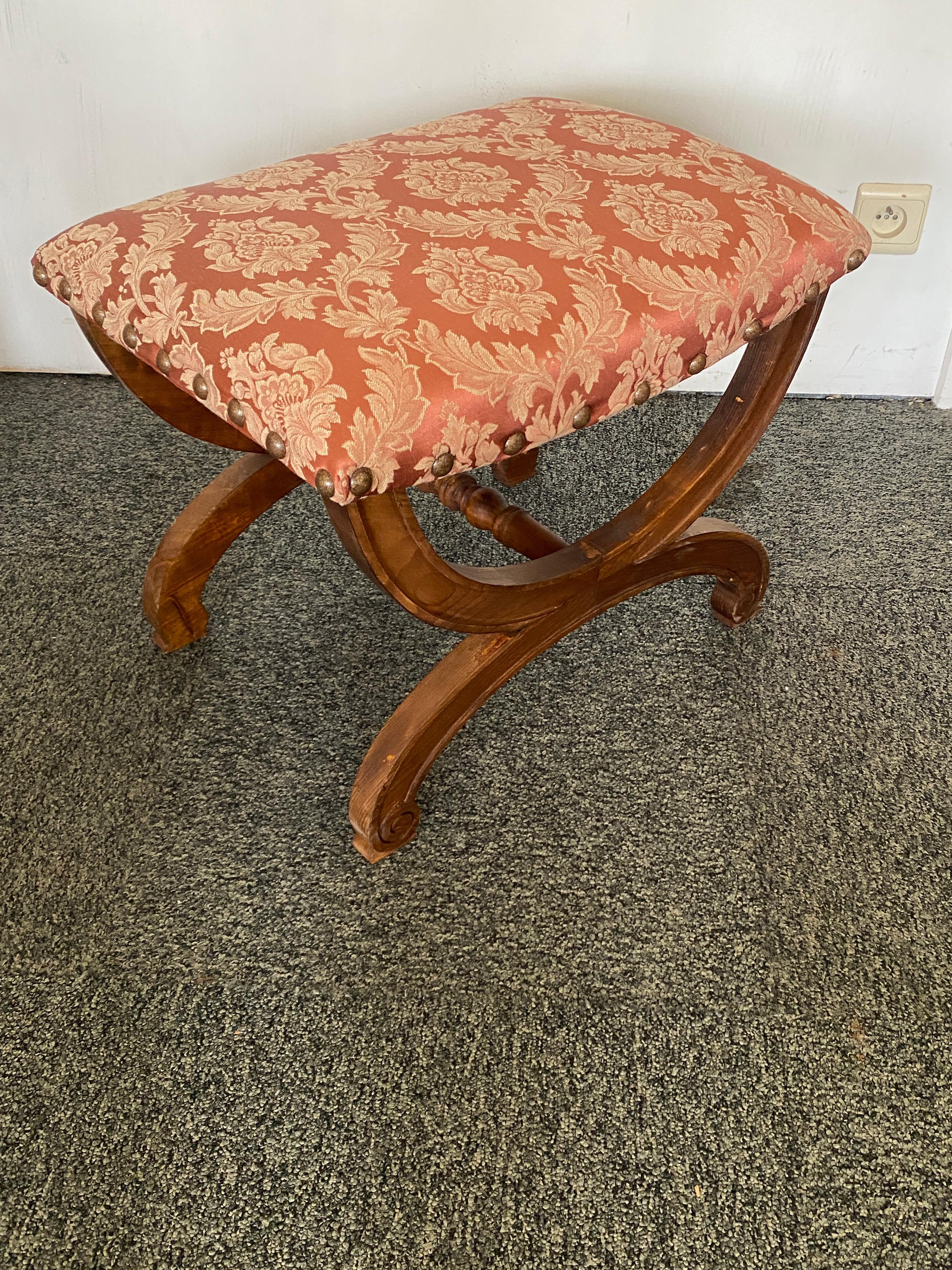 Mid-20th Century Stool circa 1950 in carved beech For Sale