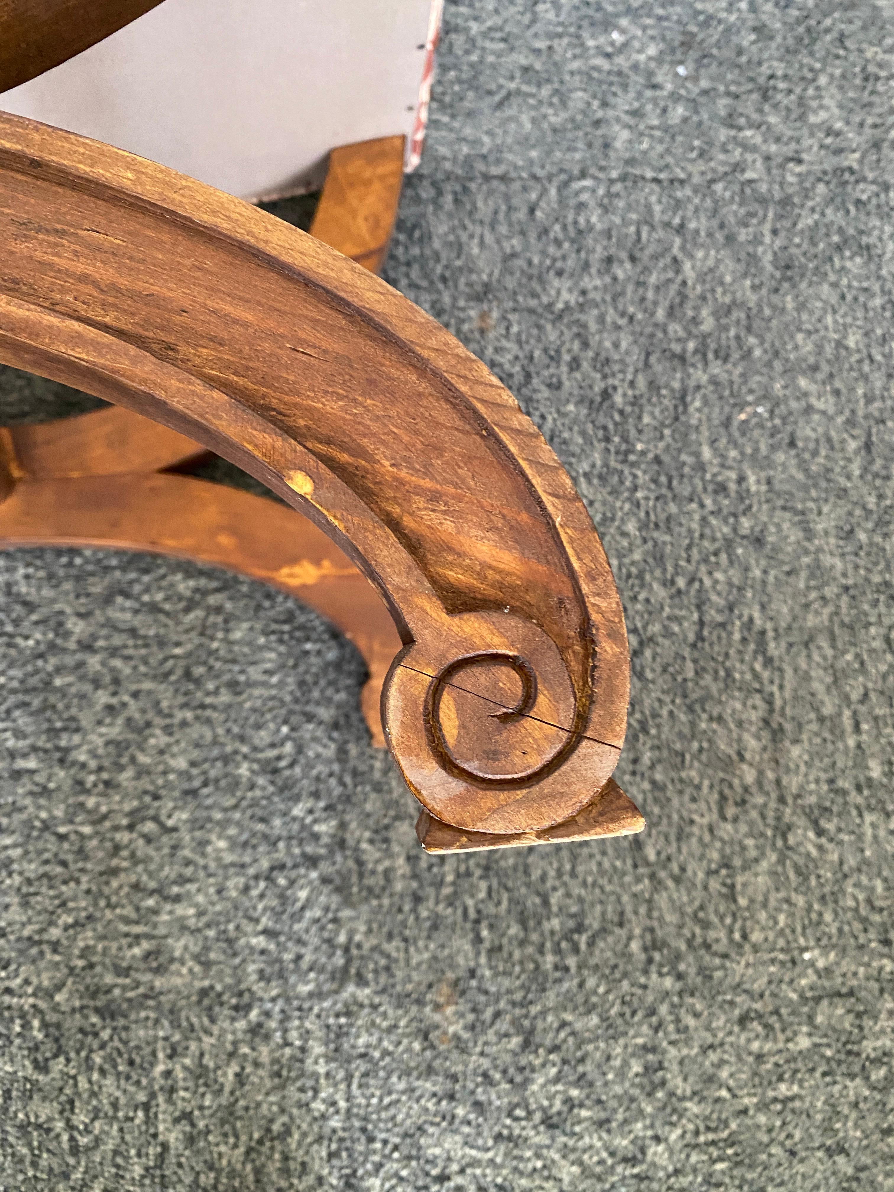 Stool circa 1950 in carved beech For Sale 2