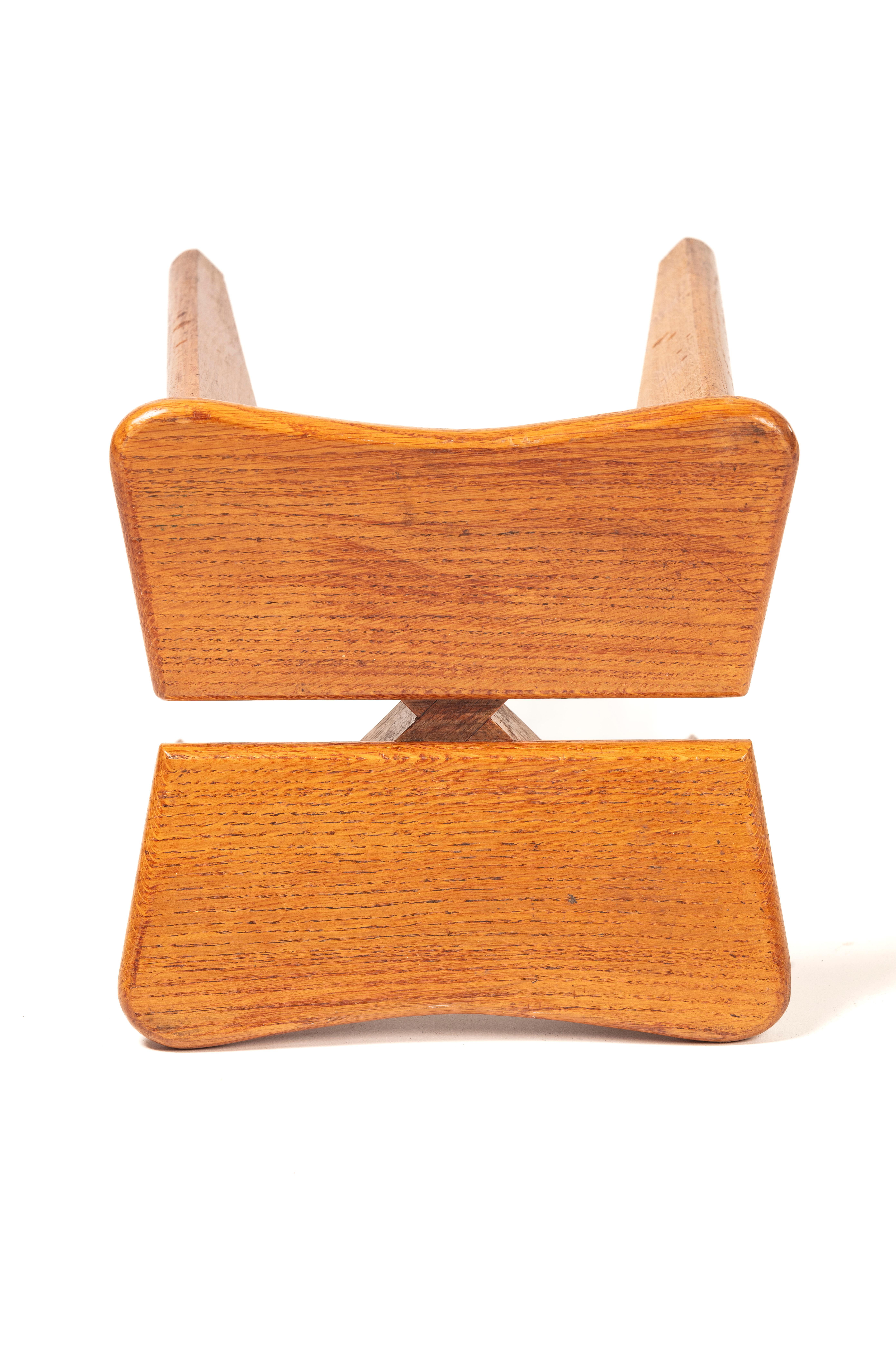Taburete Cloverleaf de Marcel Gascoin en roble, 1950 mediados del siglo XX en venta