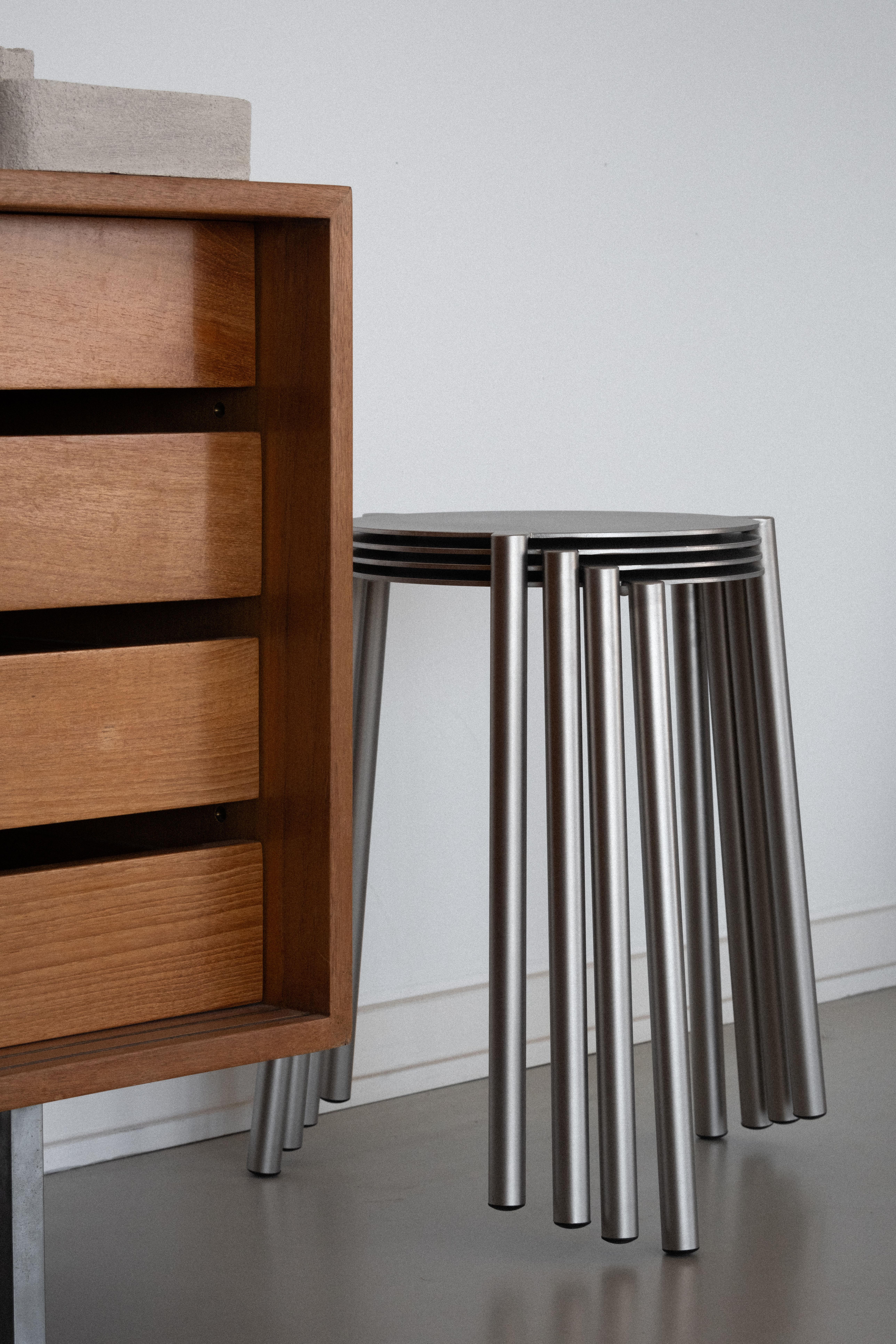 Scandinavian Modern Stool - Collection X - Edition Isla x Paul Delrez For Sale
