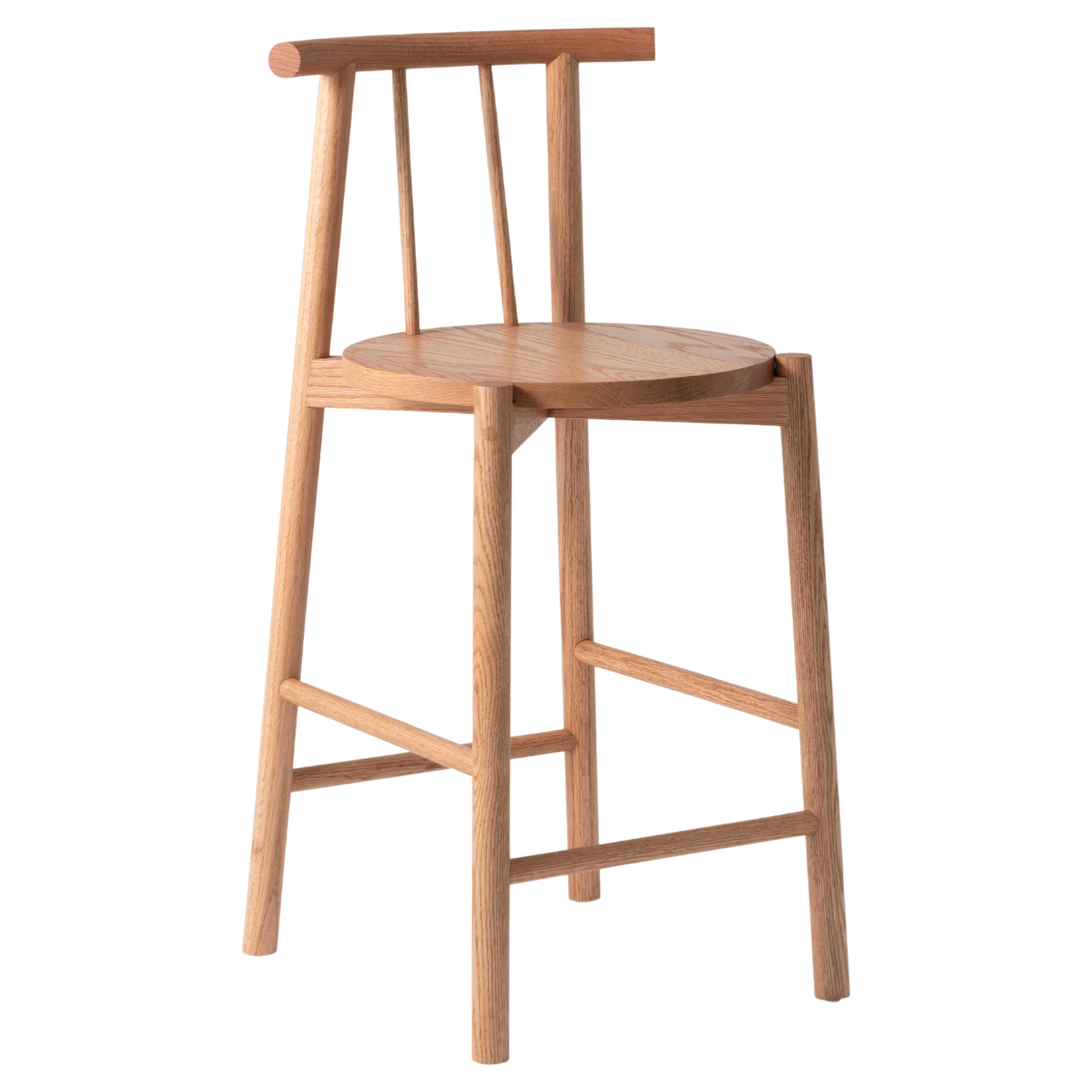 Tabouret en bois de chêne massif