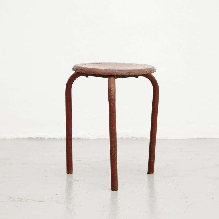 Stool Design Attributed to Jean Prouvé – Circa 1950, France

Embrace the timeless elegance of mid-20th-century design with this stool, attributed to the legendary Jean Prouvé, circa 1950. Known for his innovative approach to modernist furniture,