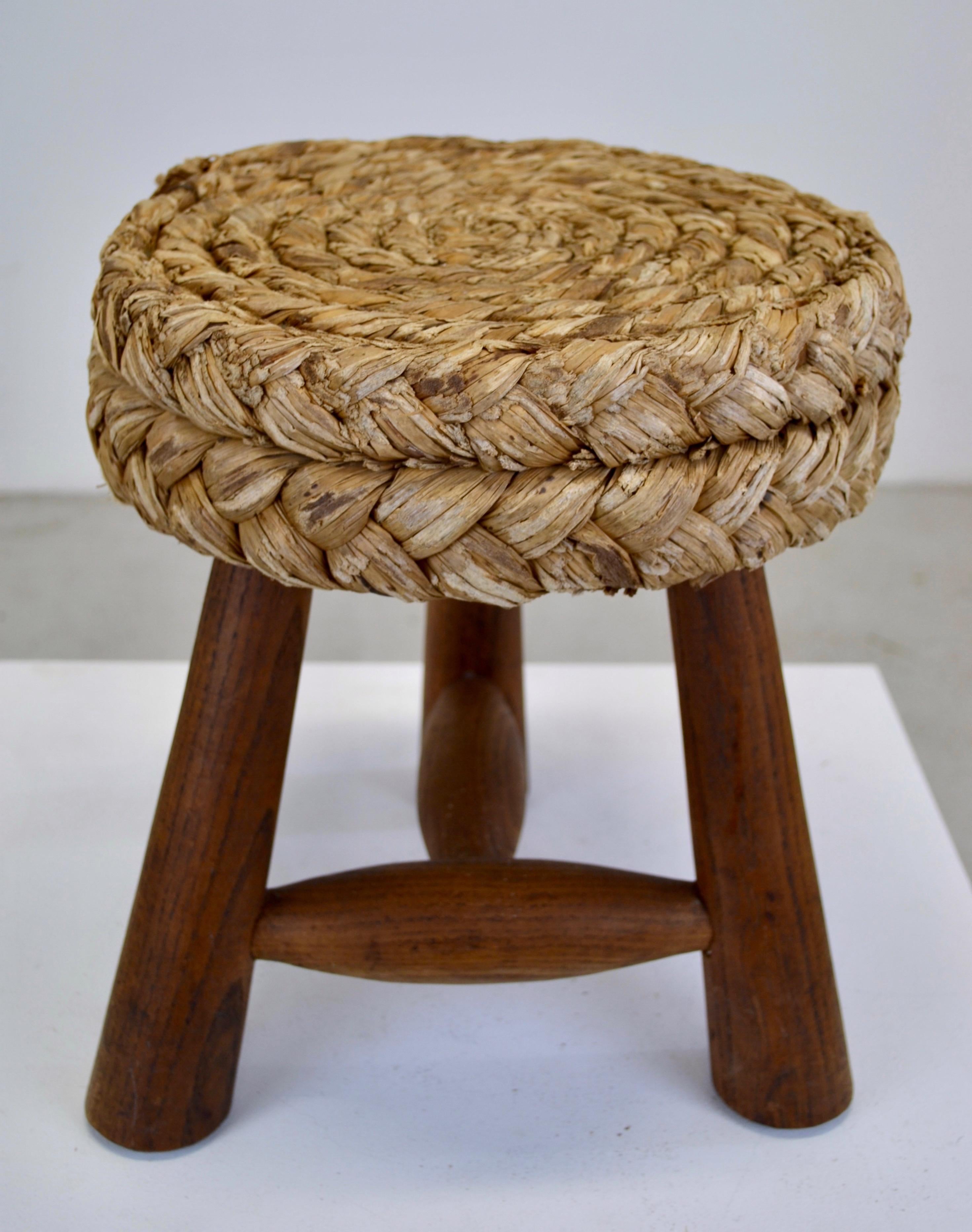Mid-Century Modern Stool designed by Adrien Audoux and Frida Minet - France -1950 For Sale