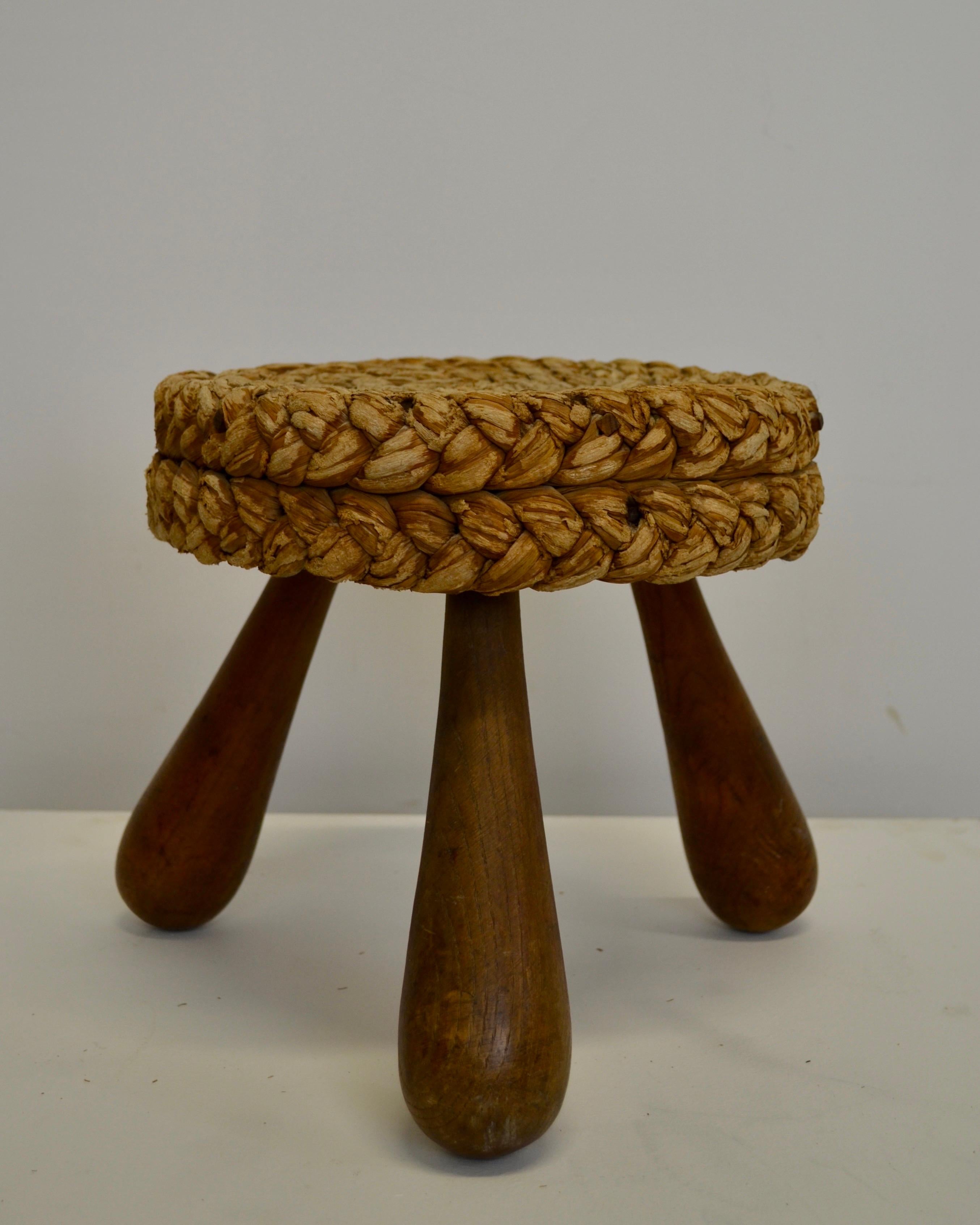 Mid-Century Modern Stool designed by Adrien Audoux and Frida Minet - France -1950