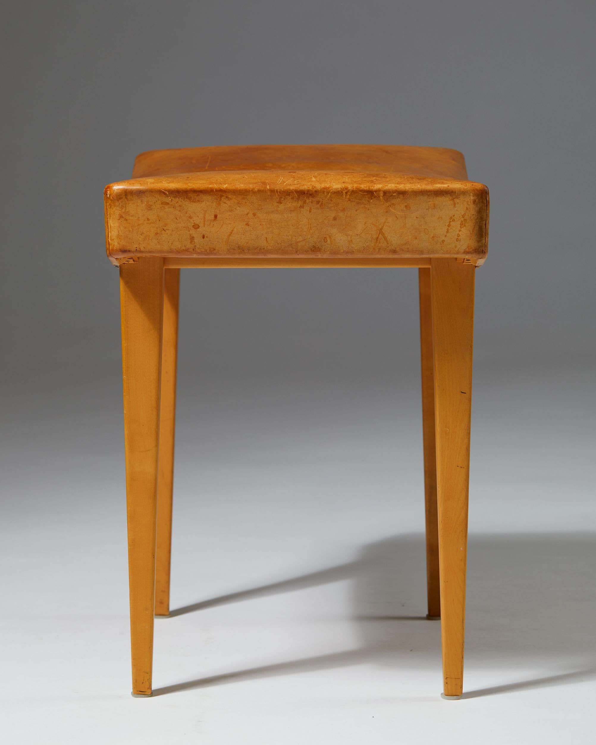 Stool Designed by Bruno Mathsson for Karl Mathsson, Sweden, 1959 In Good Condition In Stockholm, SE