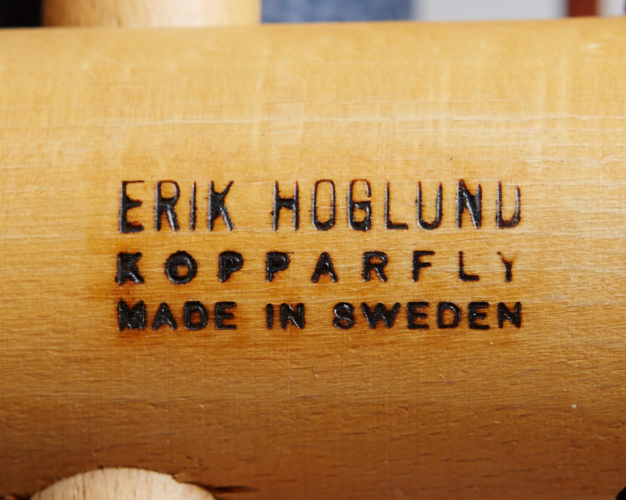 Leather Stool Designed by Erik Höglund for Kopparfly, Sweden, 1950s