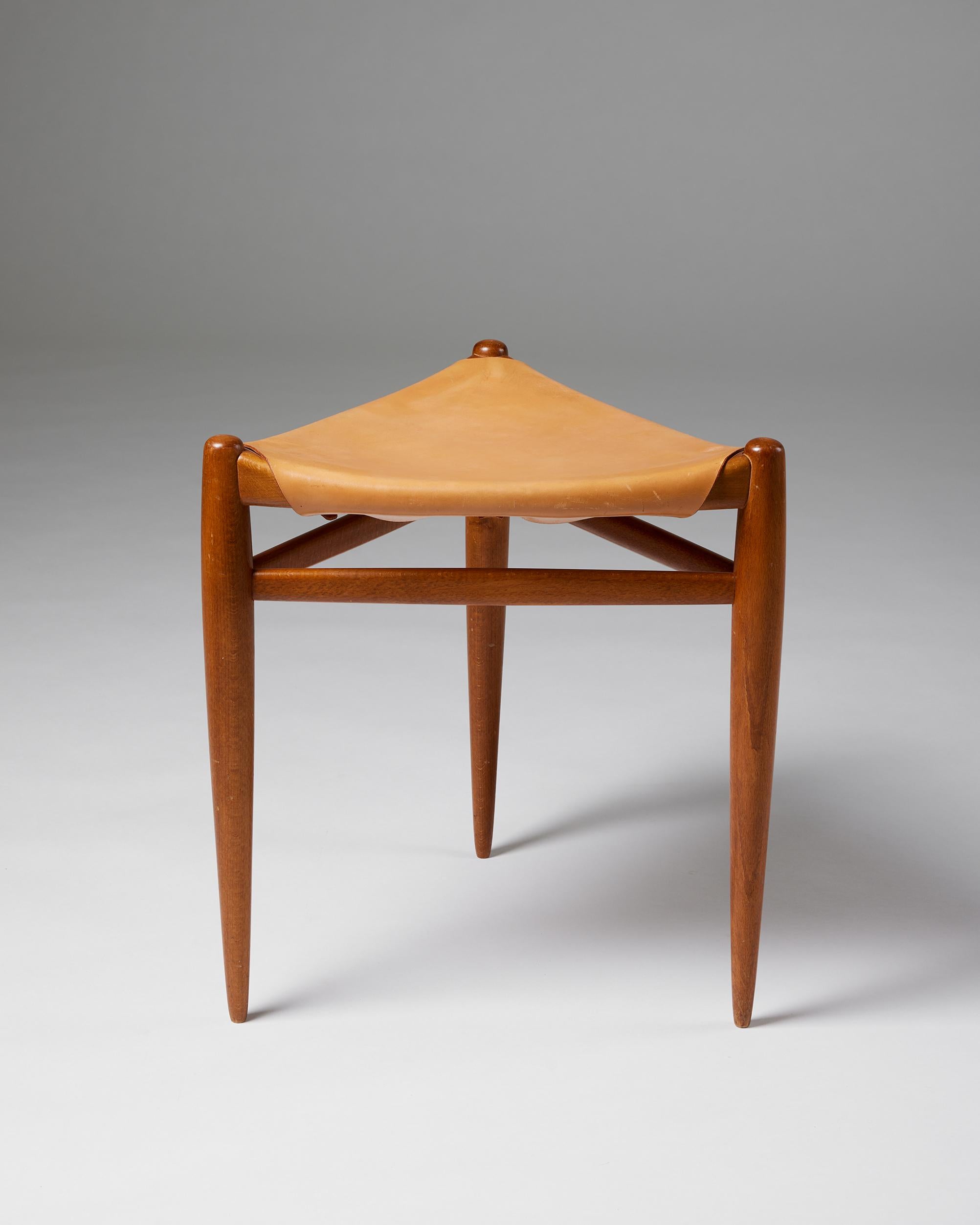 Mid-Century Modern Stool Designed by Uno and Östen Kristiansson for Vittsö, Sweden, 1960s For Sale