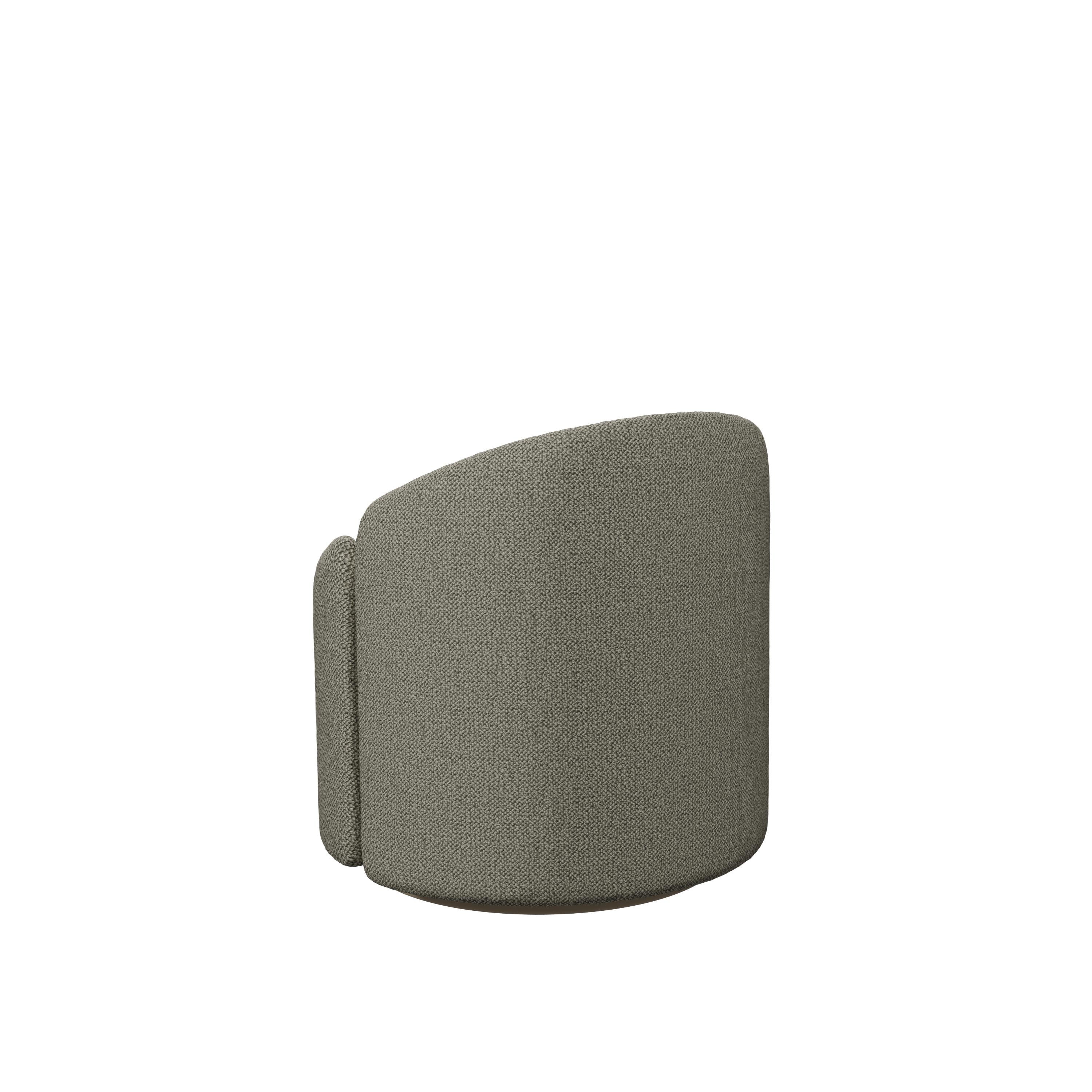 Moderne Tabouret Doppia en tissu Bouclet Toupe et cuir Nude fait main par Fabrice en vente