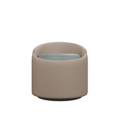 Stool Doppia in Easy Clean Ivory and Oxide leather handcrafted by Murmurio