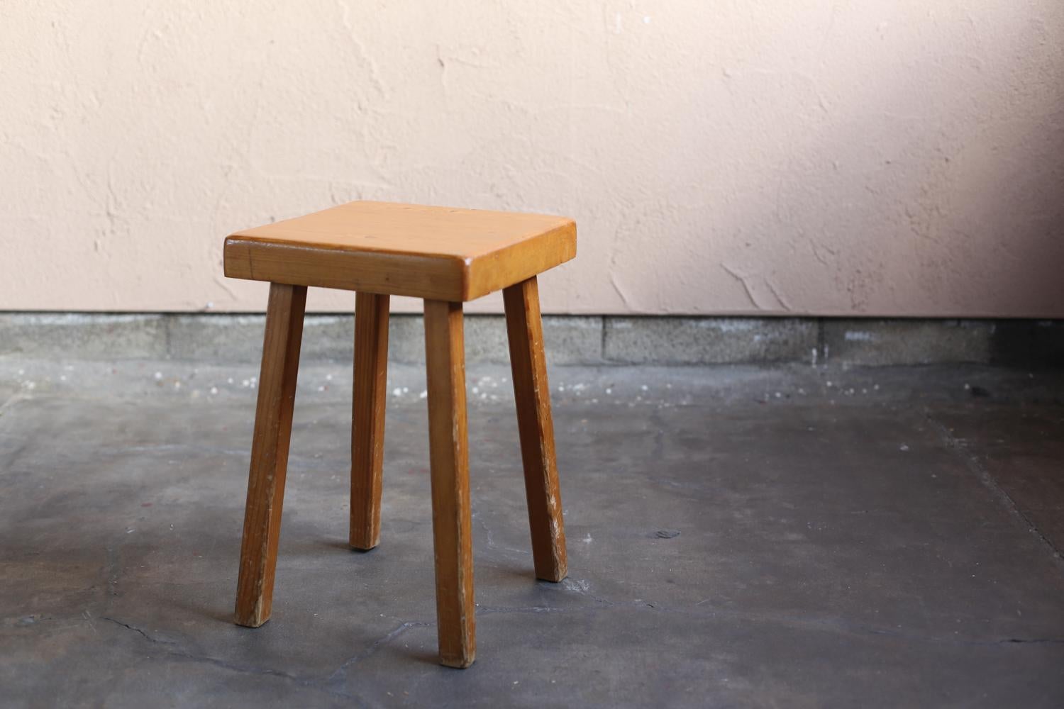 Woodwork Stool for Arc 1800 by Charlotte Perriand For Sale