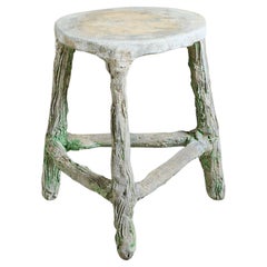 Faux Bois Stool or Side Table
