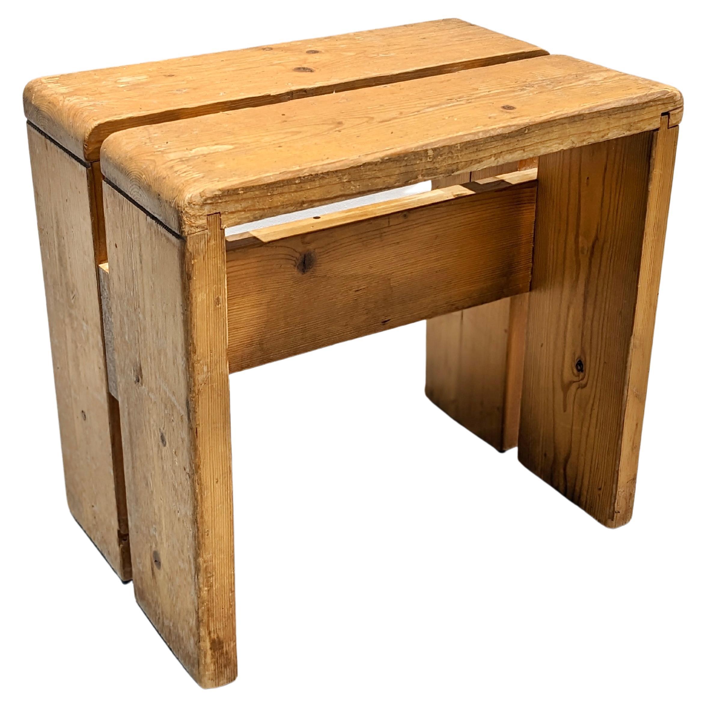 Stool for the "Les Arcs" Flats by Charlotte Perriand For Sale