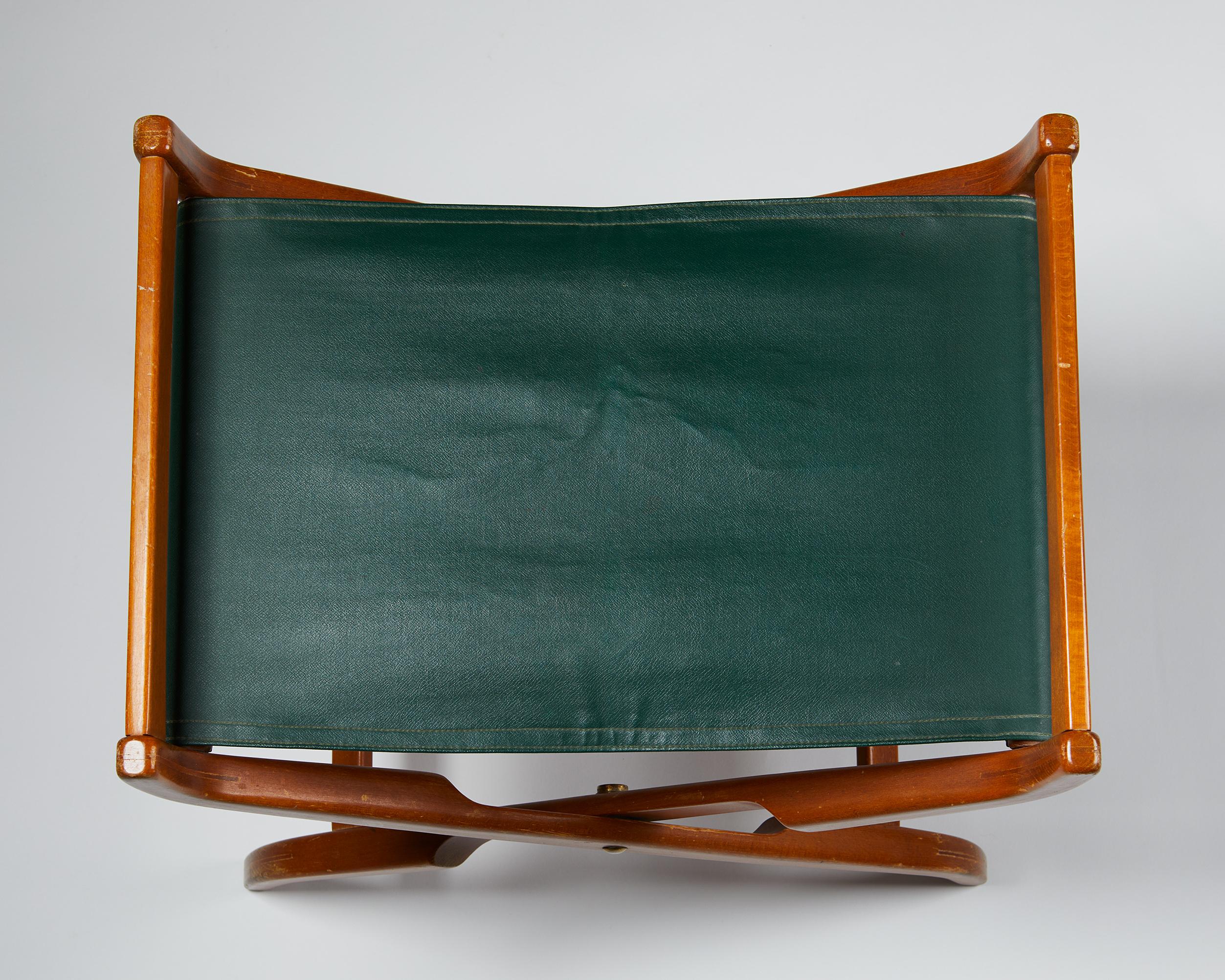 Stained Stool ‘Futura’ by David Rosen for Nordiska Kompaniet, Sweden. 1951. For Sale