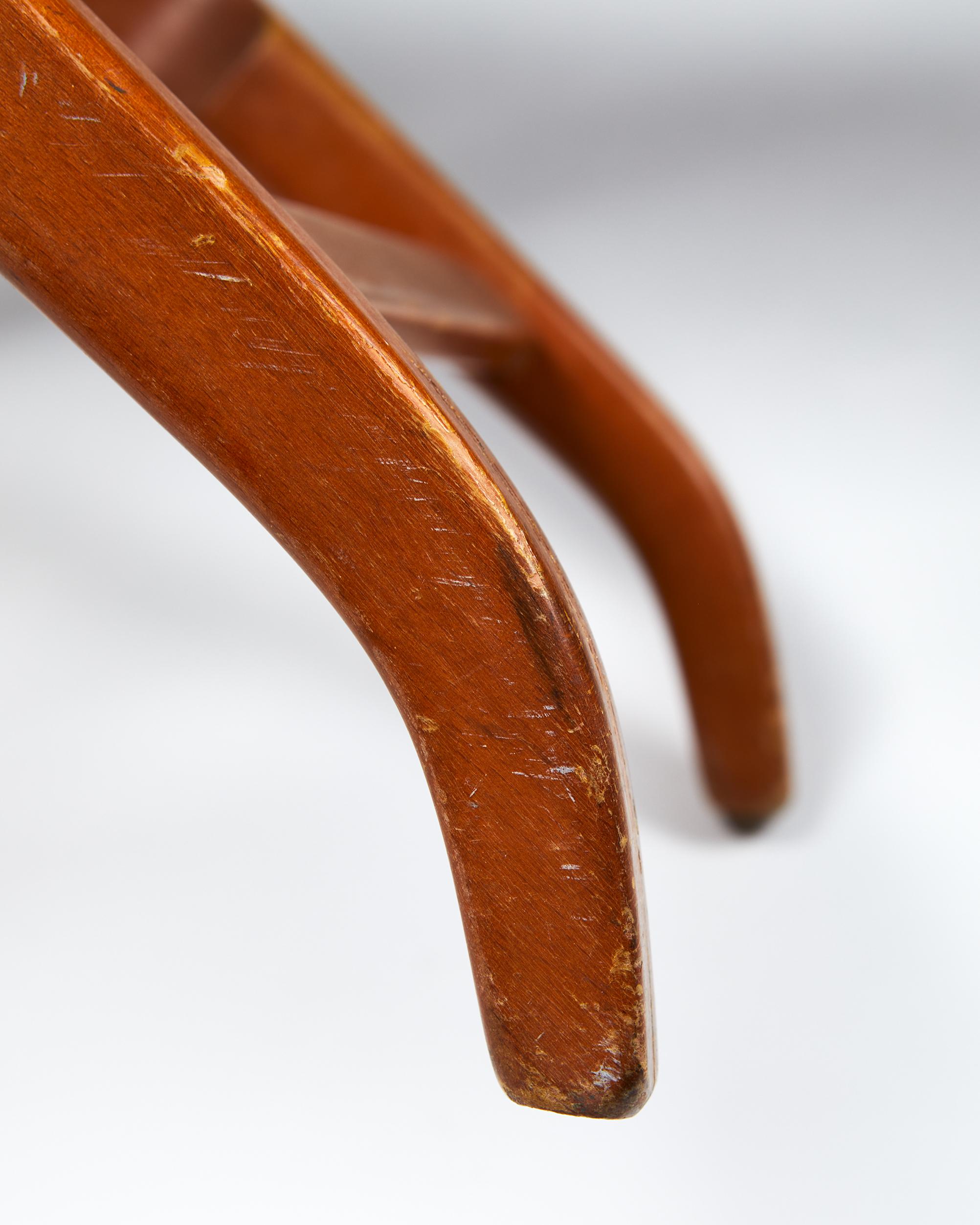 Faux Leather Stool ‘Futura’ by David Rosen for Nordiska Kompaniet, Sweden. 1951. For Sale