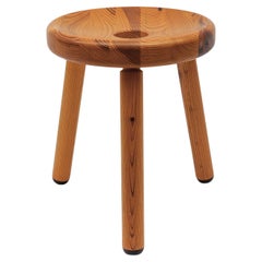 Sgabello in stile 'Sauna' di Bertel Gardberg in legno di pino, Wood, anni '60