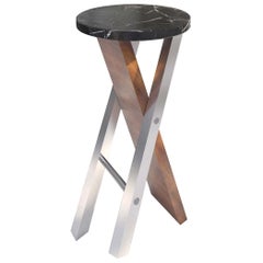 Stool in Black Marquina Marble