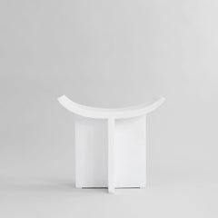 Stool in Bone White Fiber Concrete Contemporary Brutalist Design
