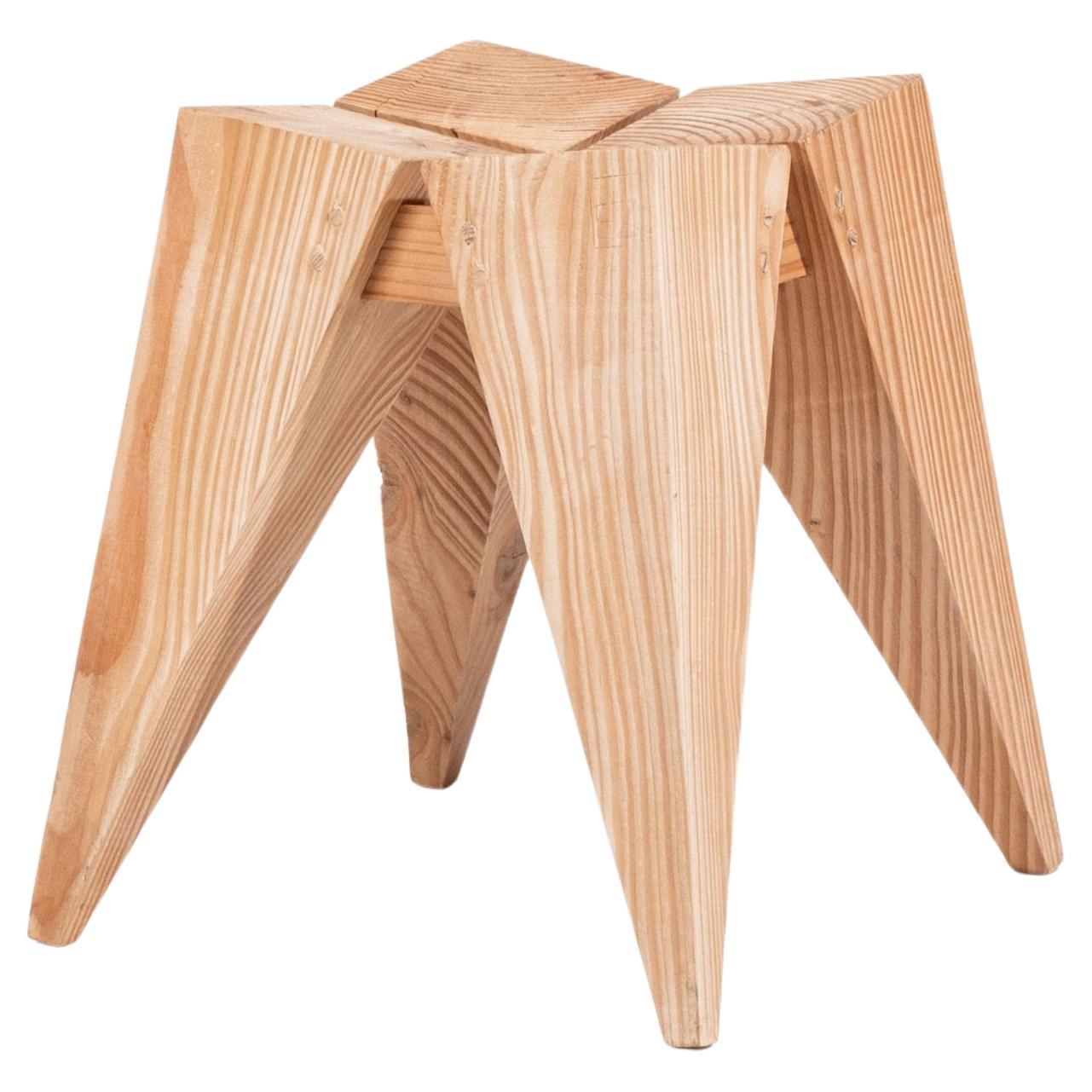 Stool in carved wood For Sale