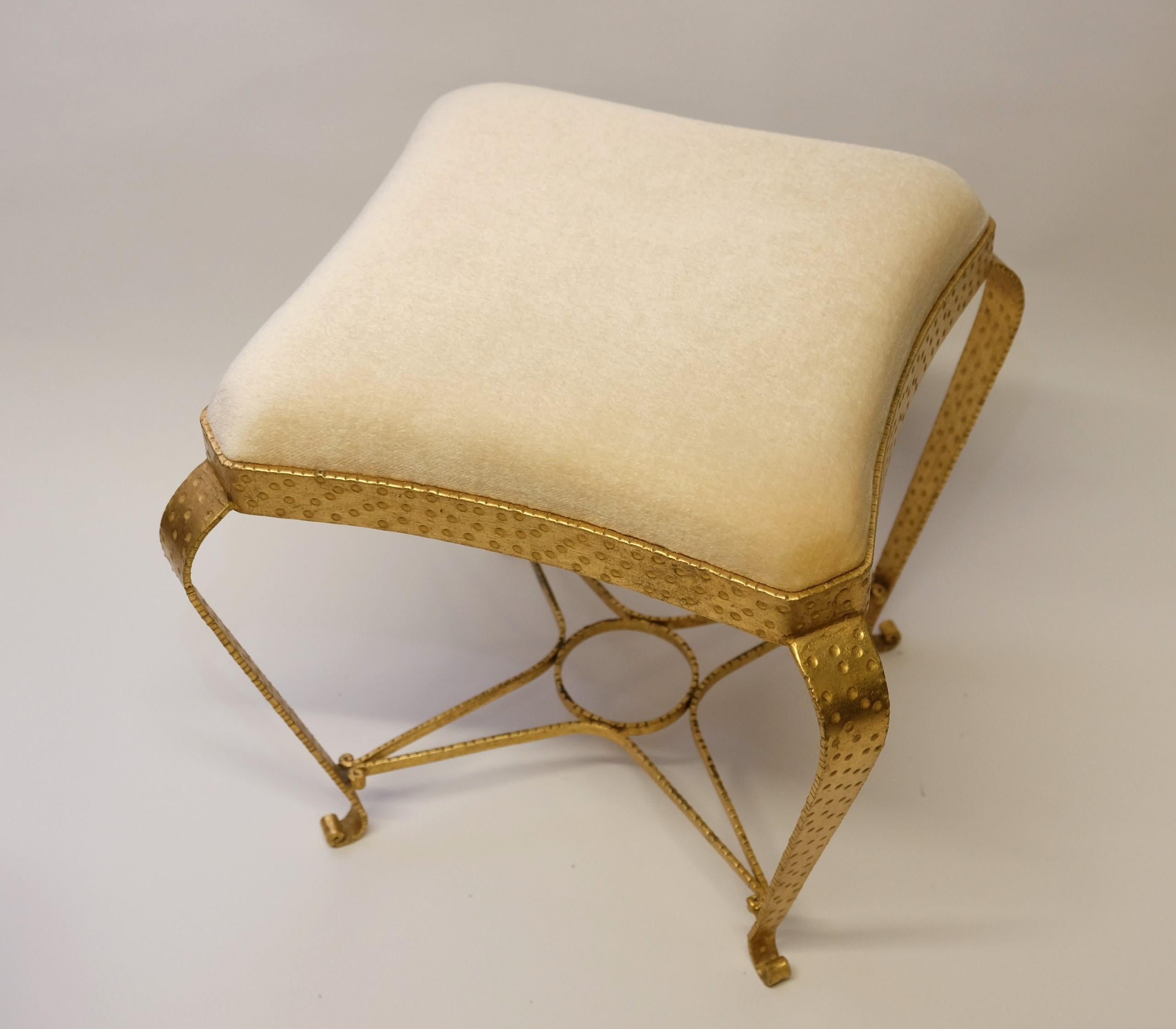 Stool in Gilt Metal by Pier Luigi Colli, Italy 1950s For Sale 2