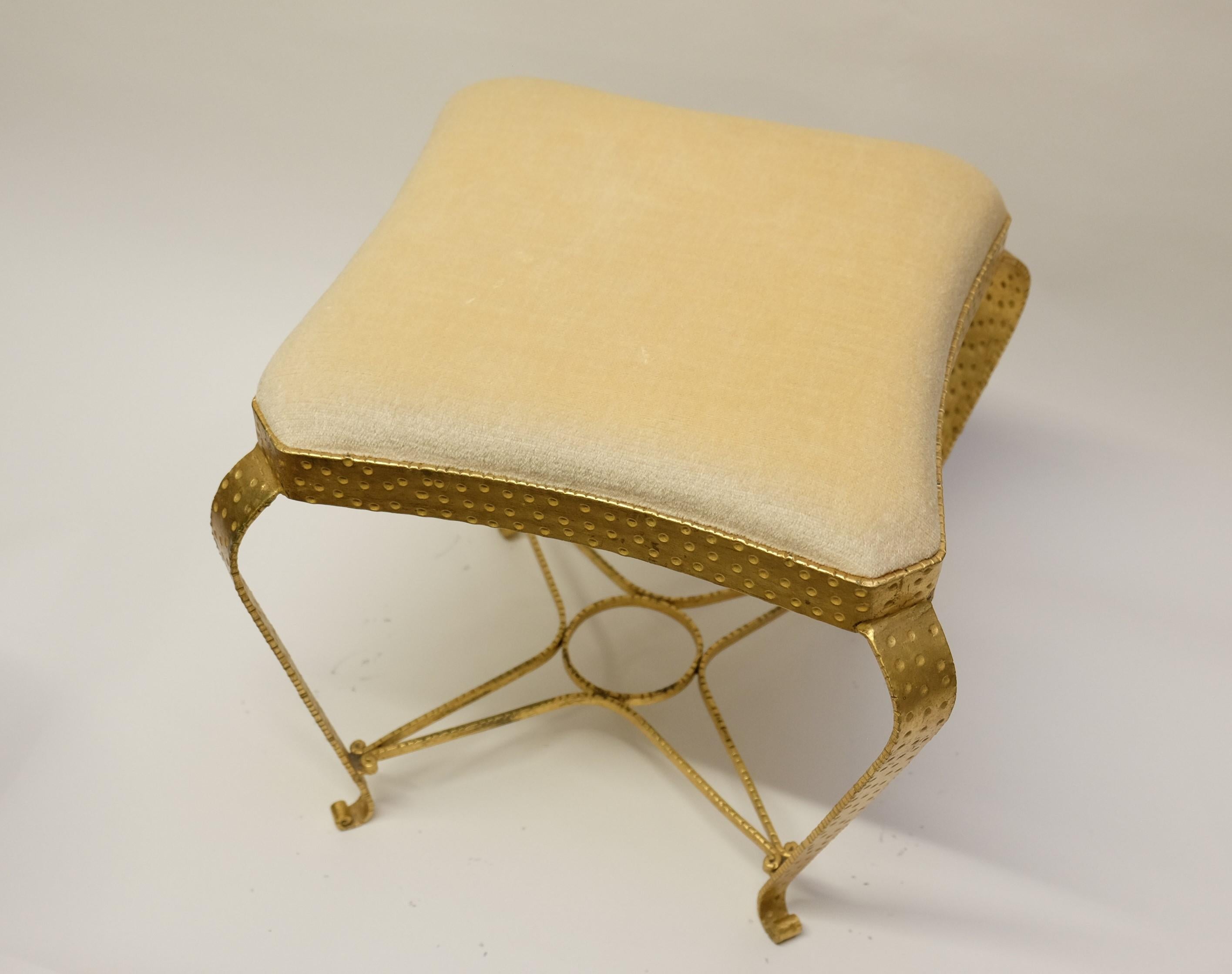 Stool in Gilt Metal by Pier Luigi Colli, Italy 1950s For Sale 3