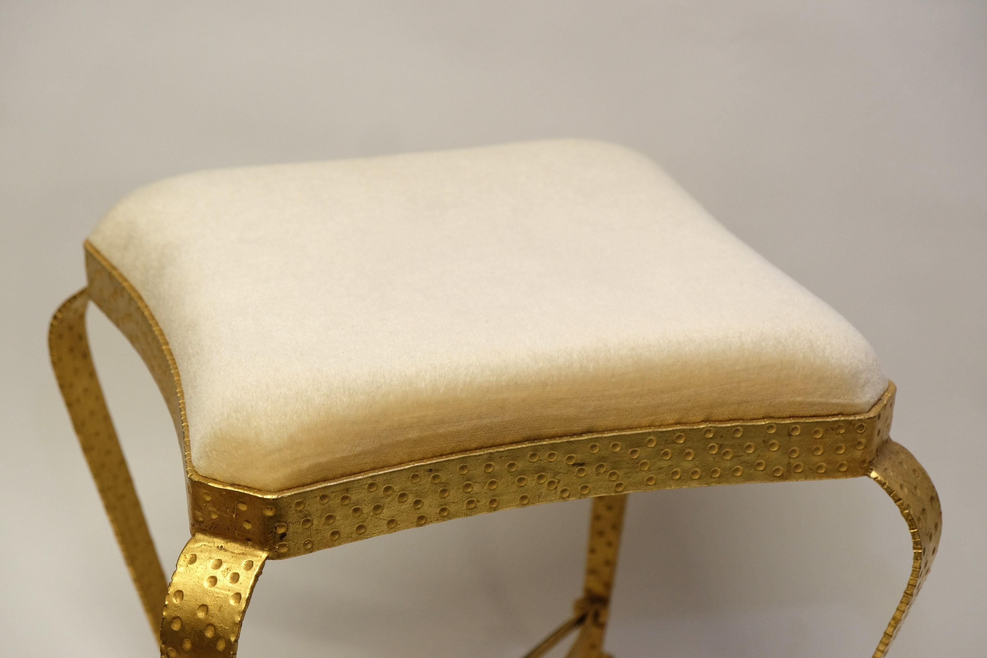 Stool in Gilt Metal by Pier Luigi Colli, Italy 1950s For Sale 5