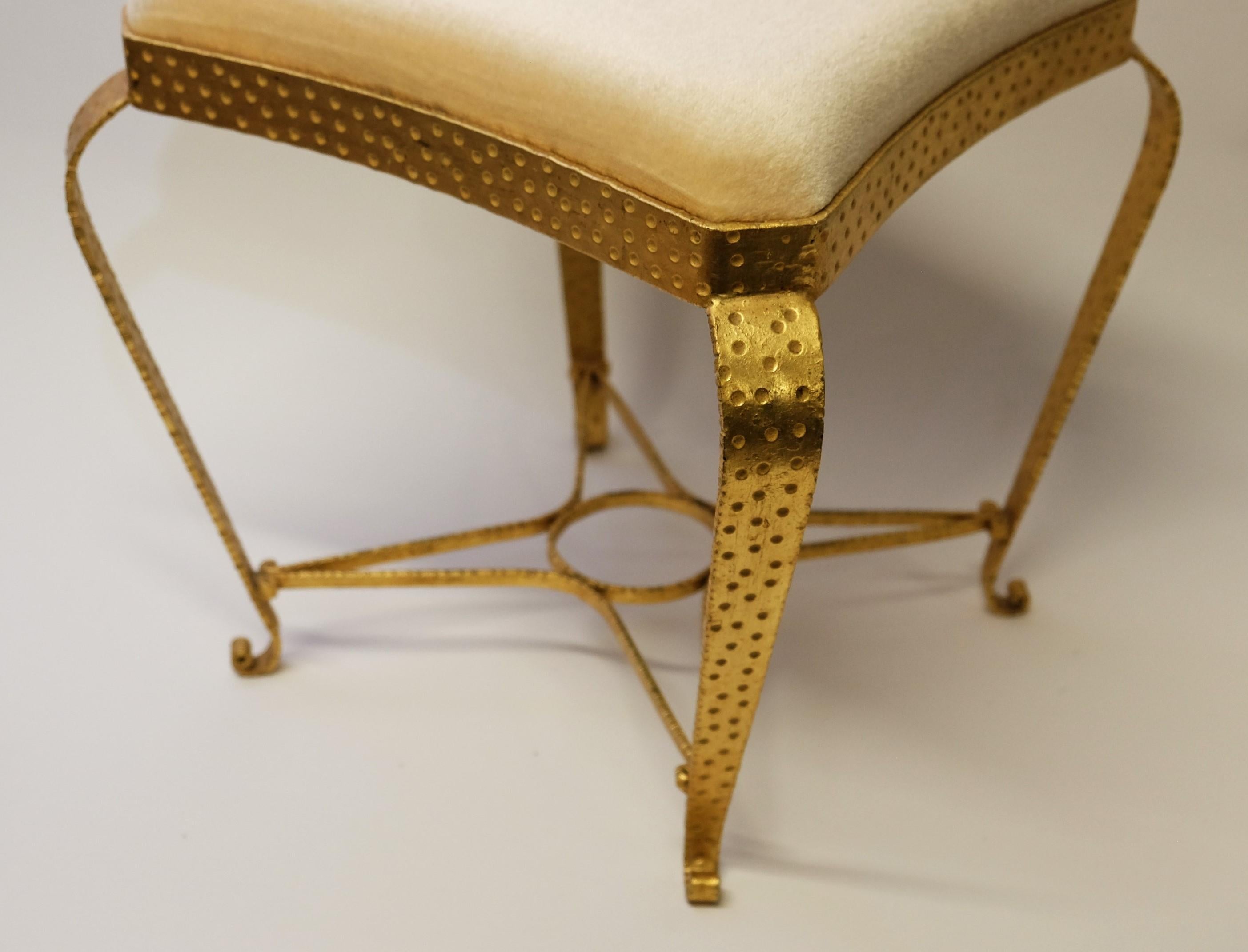 Stool in Gilt Metal by Pier Luigi Colli, Italy 1950s For Sale 8