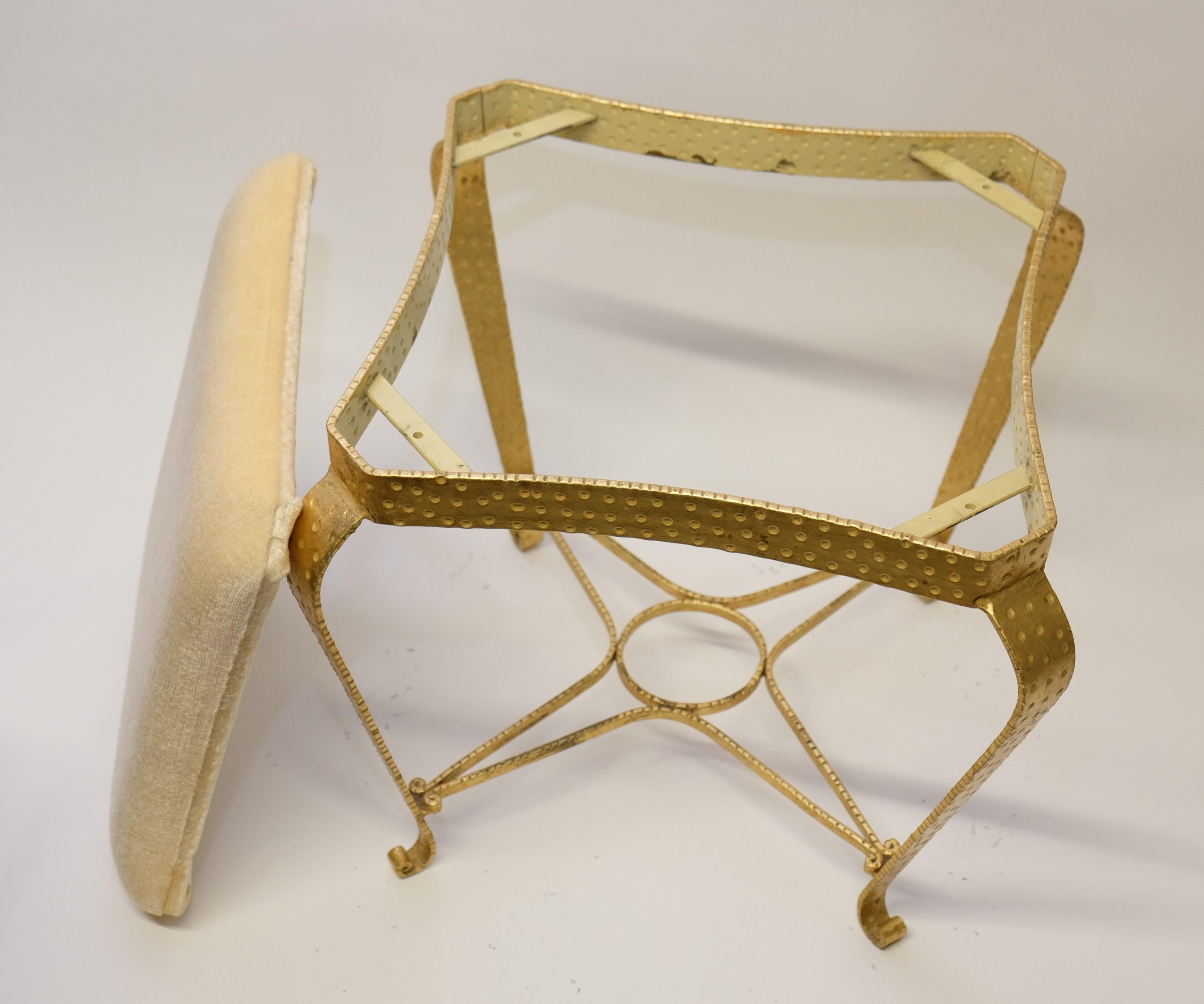Stool in Gilt Metal by Pier Luigi Colli, Italy 1950s For Sale 11