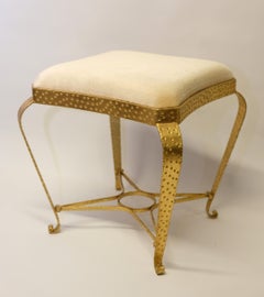 Tabouret en métal doré par Pier Luigi Colli, Italie années 1950