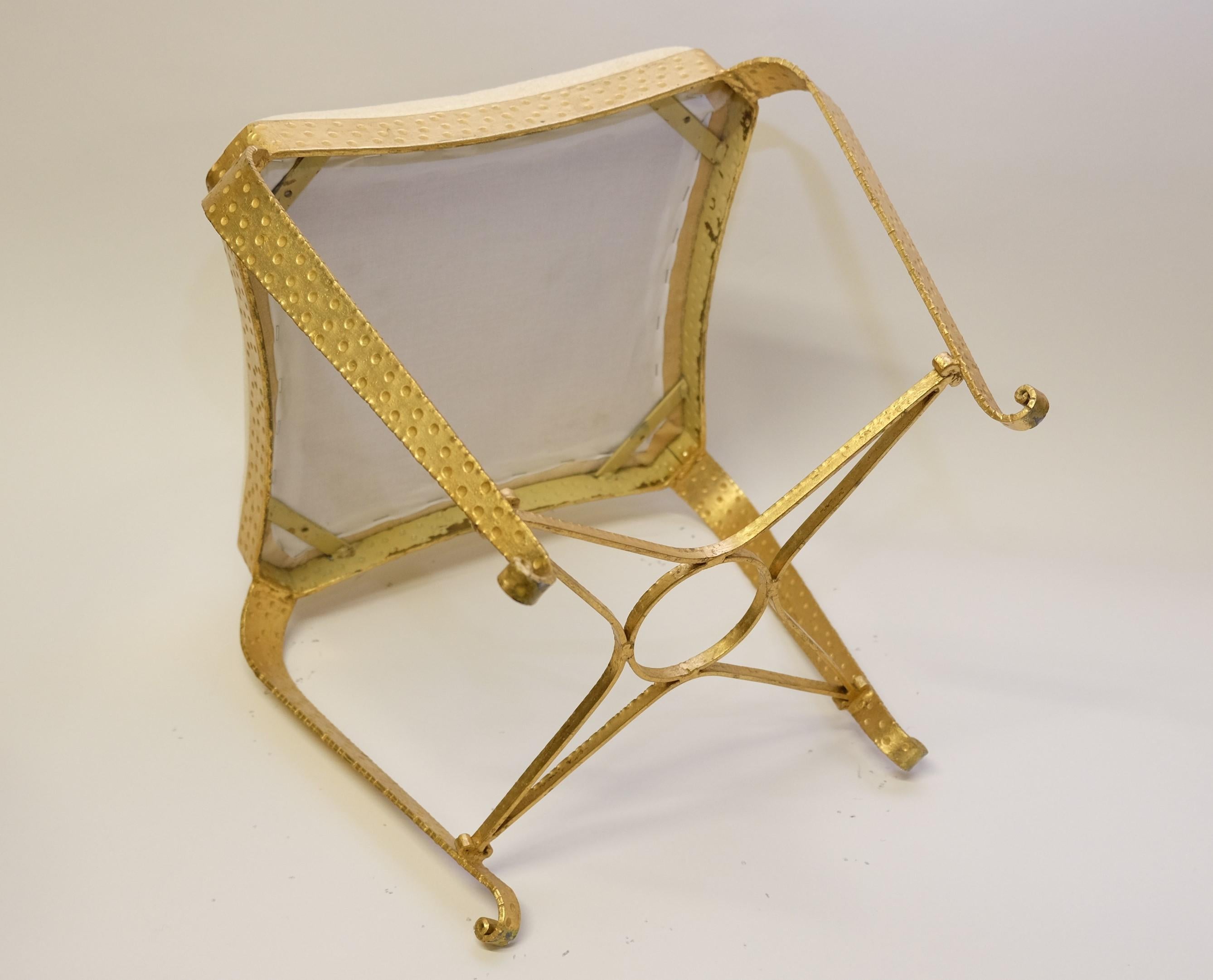 Stool in Gilt Metal by Pier Luigi Colli, Italy 1950s For Sale 12