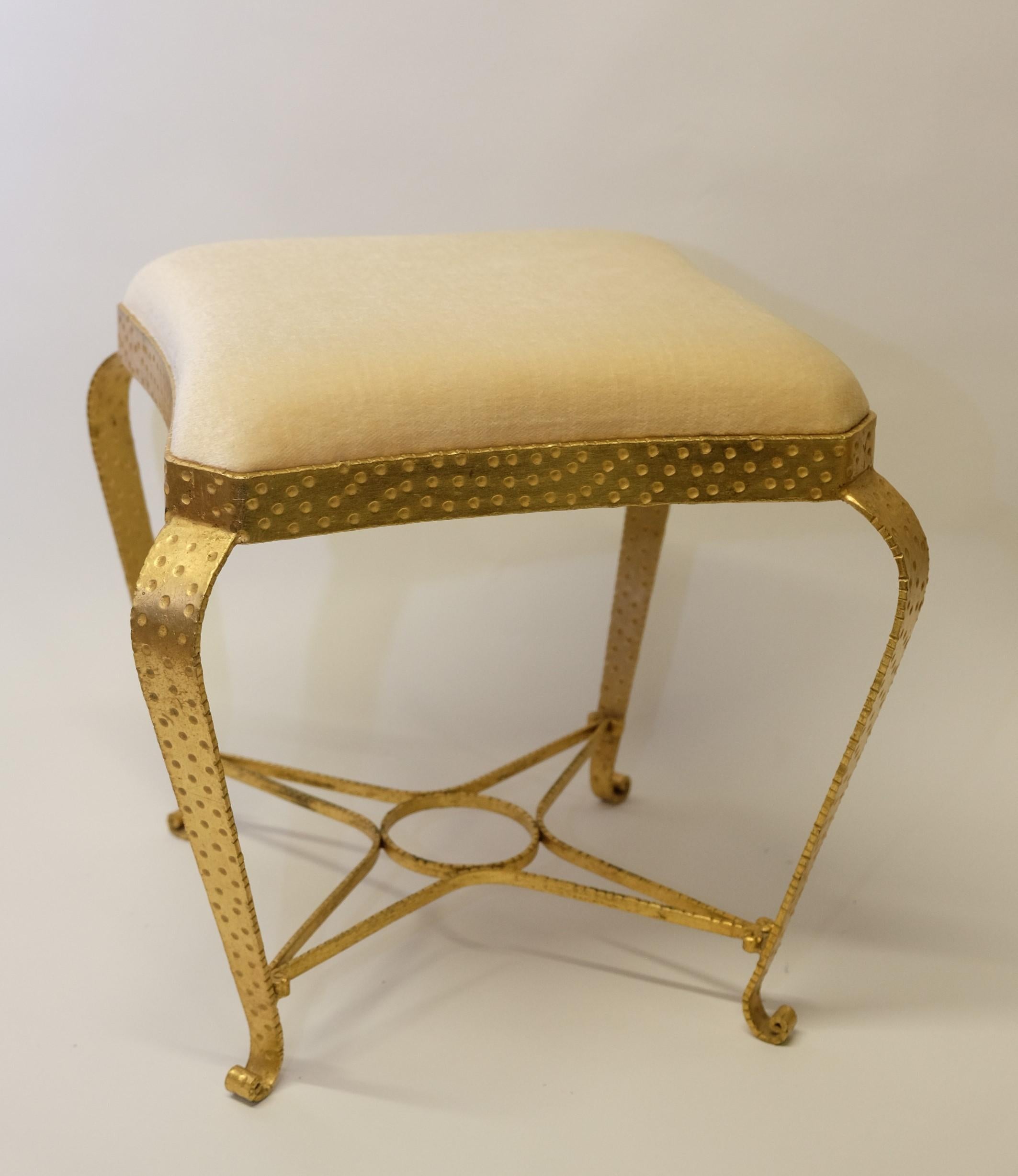 Mid-Century Modern Stool in Gilt Metal by Pier Luigi Colli, Italy 1950s For Sale