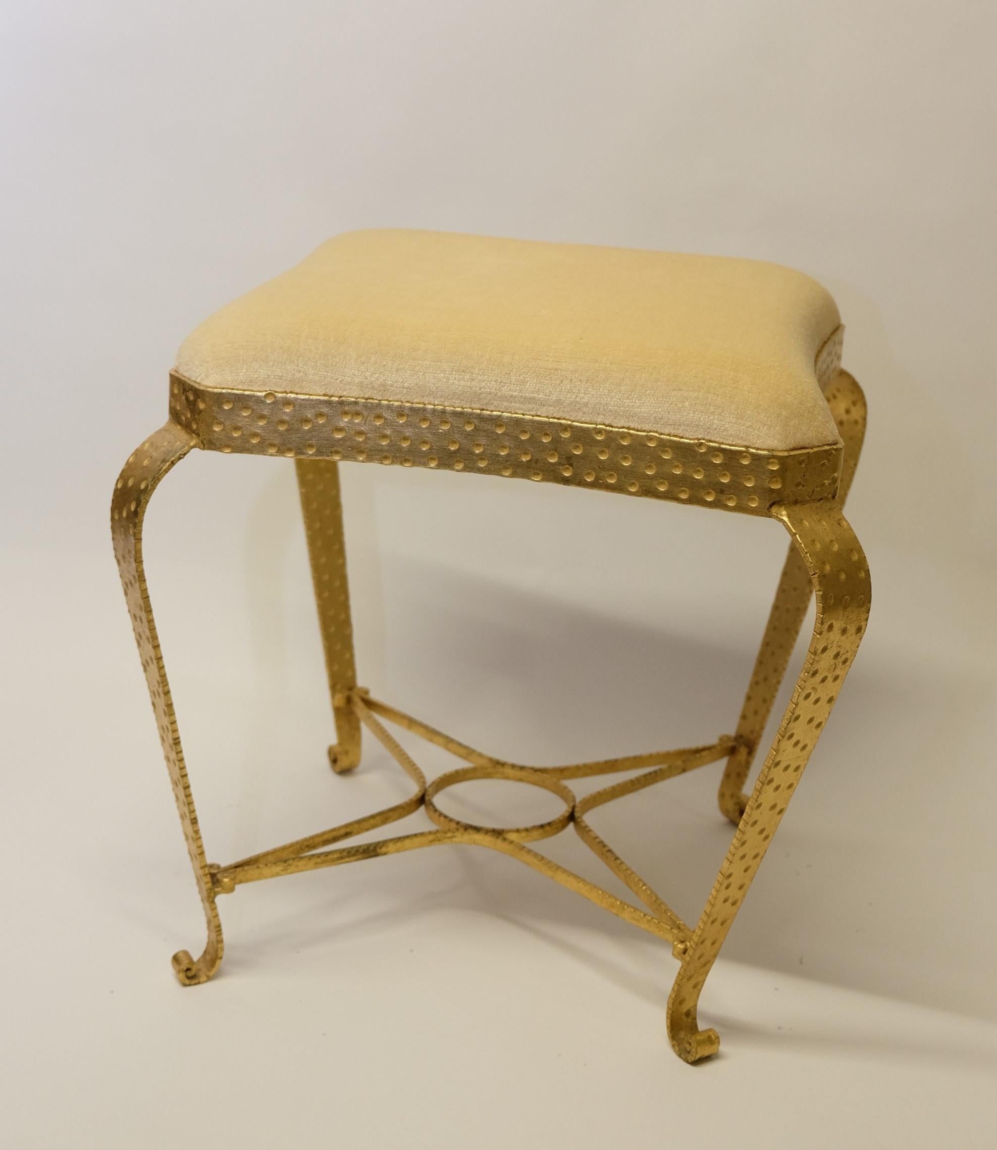 Stool in Gilt Metal by Pier Luigi Colli, Italy 1950s In Good Condition For Sale In München, BY