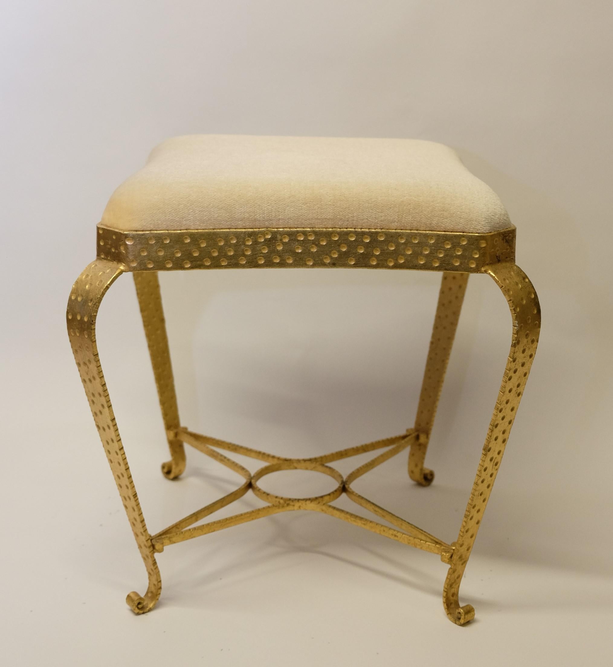 Mid-20th Century Stool in Gilt Metal by Pier Luigi Colli, Italy 1950s For Sale